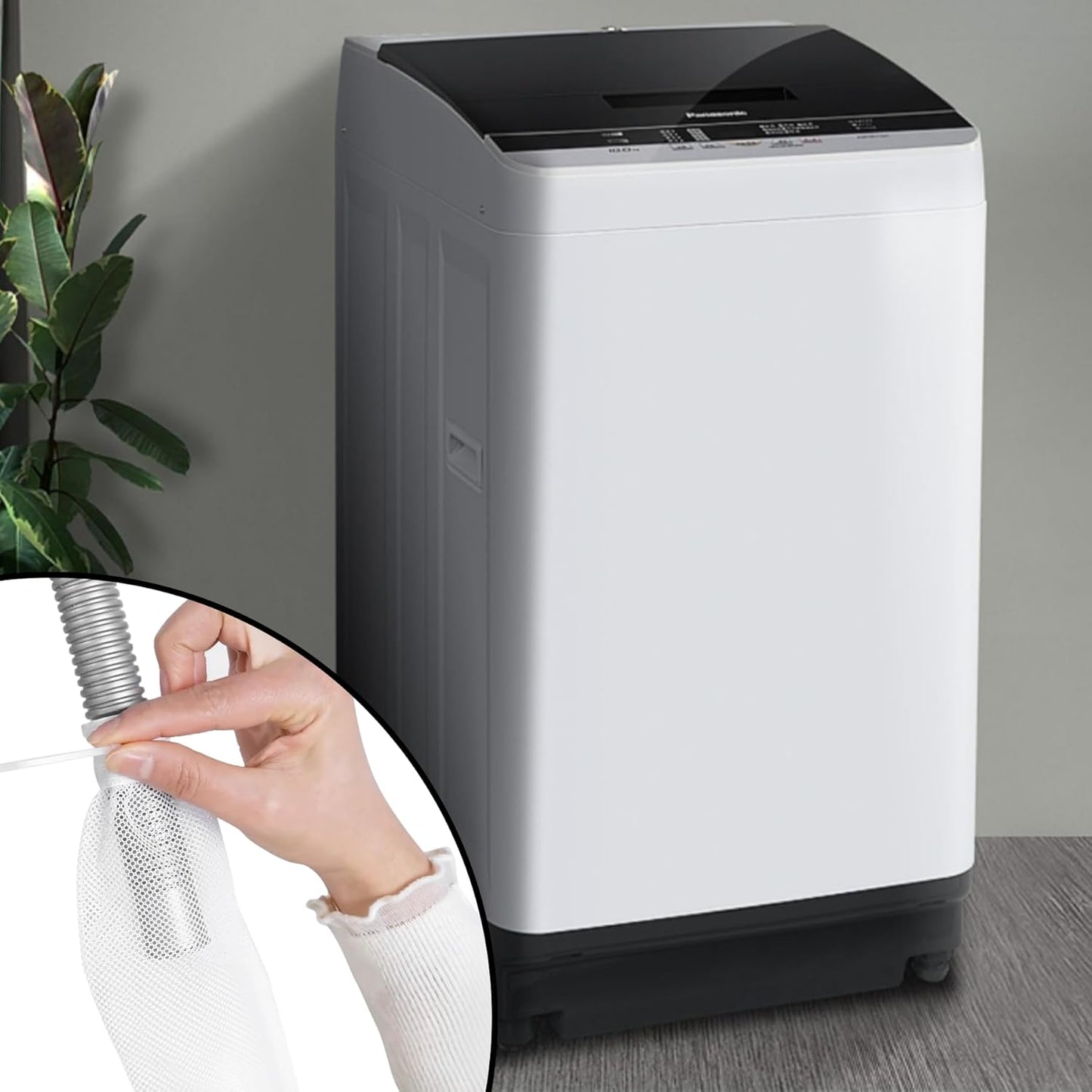 64-Piece Lint Trap and Cable Ties Set for Washing Machine, Includes 16 Nylon Mesh Lint Traps and 48 Cable Ties, Easy and Effective Lint Filtration (White)