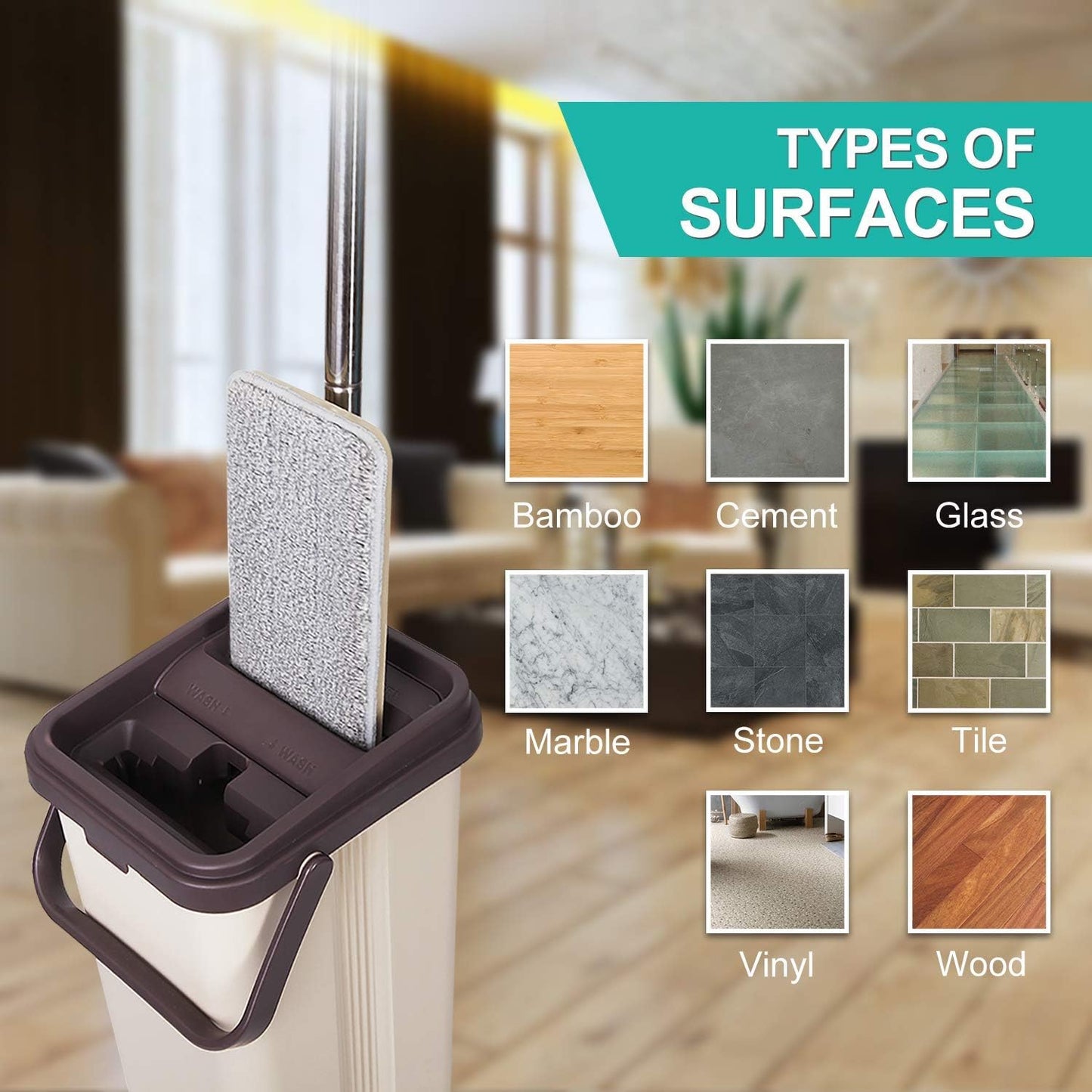 Bulletproof Microfiber Mop Replacement Heads - 5 Pack Washable Pads for Floor Cleaning Compatible with Tethys,Joy Moop & Most 11” - 13” Flat Squeeze Mops for Wet/Dry Mopping, Sanitizing, Scrubbing