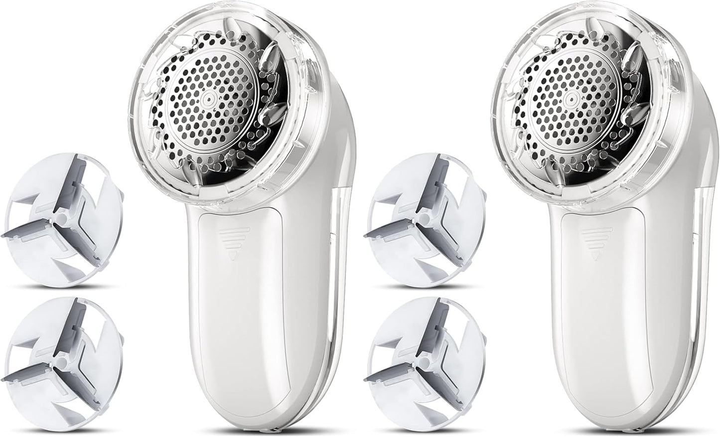 Bymore Fabric Shaver, Lint Remover, Lint Shaver Defuzzer Sweater Shaver for Clothes and Furniture with AC Adapter Pill Fuzz Remover-White (Pack of 2)