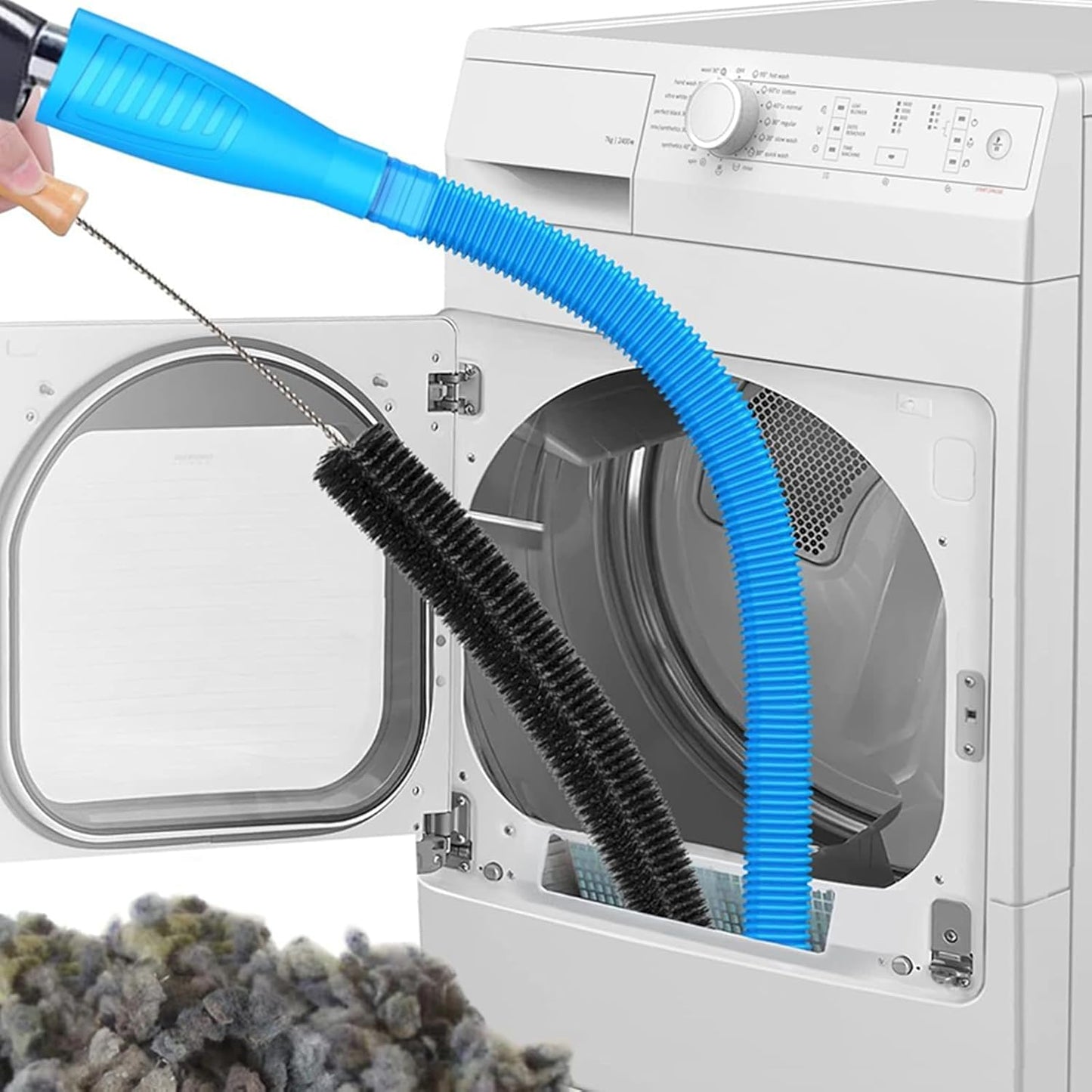Universal Dryer Vent Cleaner Kit Compatible with All Vacuum Cleaner Include Vacuum Hose Attachment Accessories Brush Lint Brush,Dryer Vent Vacuum Hose with Gloves