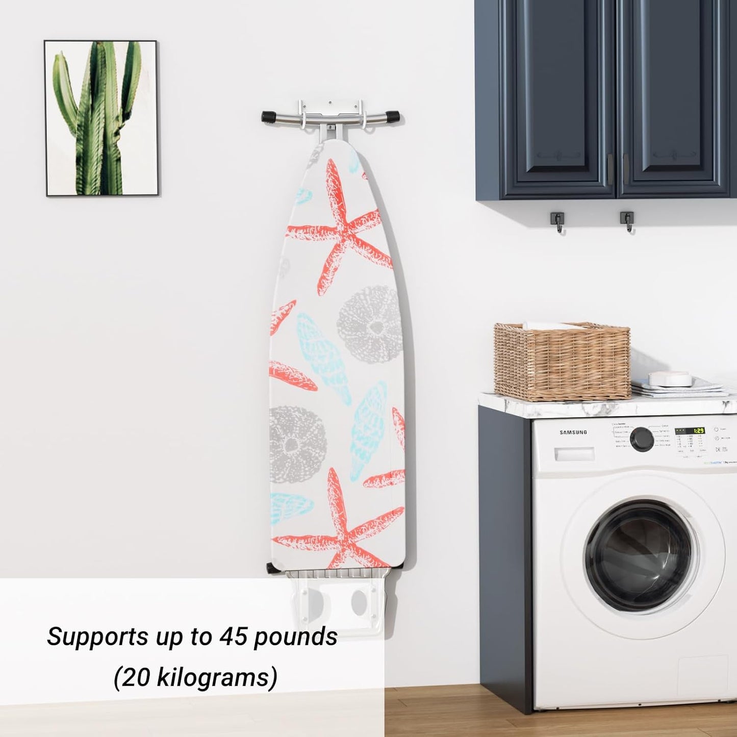 ORLESS Ironing Board Holder Wall Mount, Ironing Board Hanger, Iron Board Holder, Small Y or T Leg Iron Board Hook Wall Mount for Laundry Rooms, 6 Inch(White)