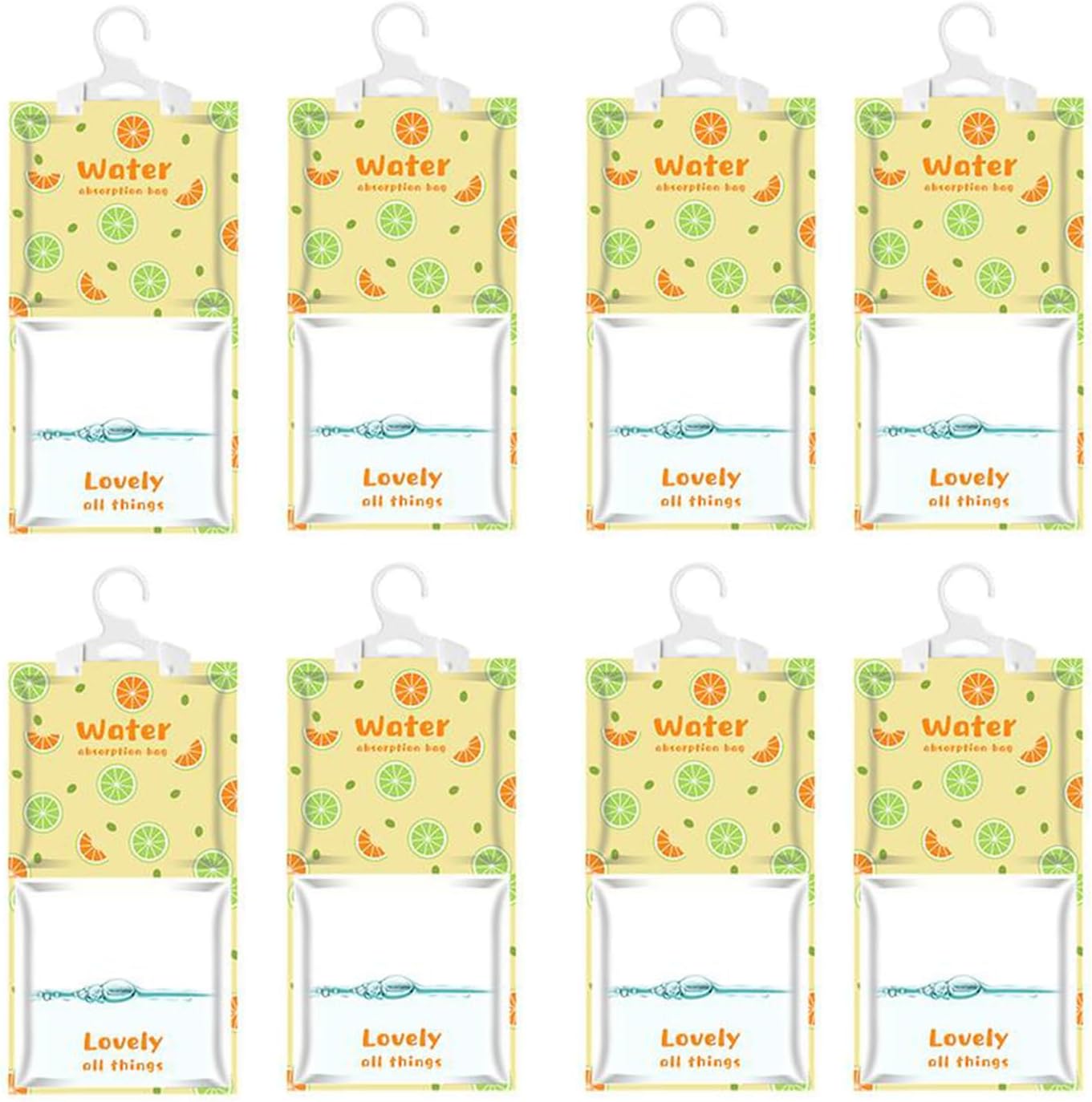 AOPANDA Moisture Absorbers Packets, 8 Pack - Eliminates Musty Odors for Fresher, Cleaner Air, Humidity Packs, Dessicant Packets, Hanging Closet Dehumidifier Bags（orange）