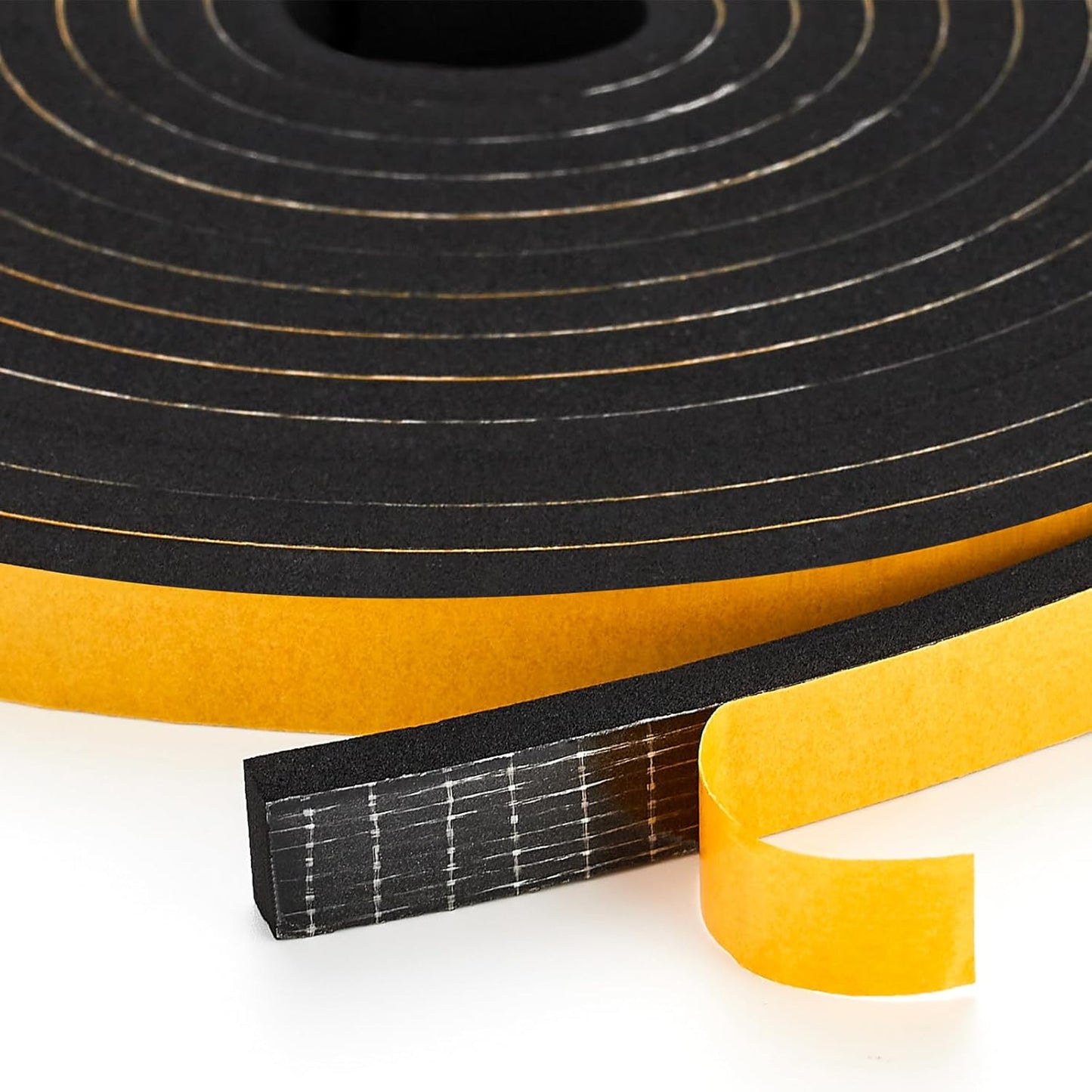 33 Feet Weather Stripping Door Seal, 1/2" Wide X 1/16" Thick Door Seal Strip High Density Foam Tape Adhesive Strip for Door Soundproofing,Window Insulation (1/2" x 1/16" x 33FT,Black)
