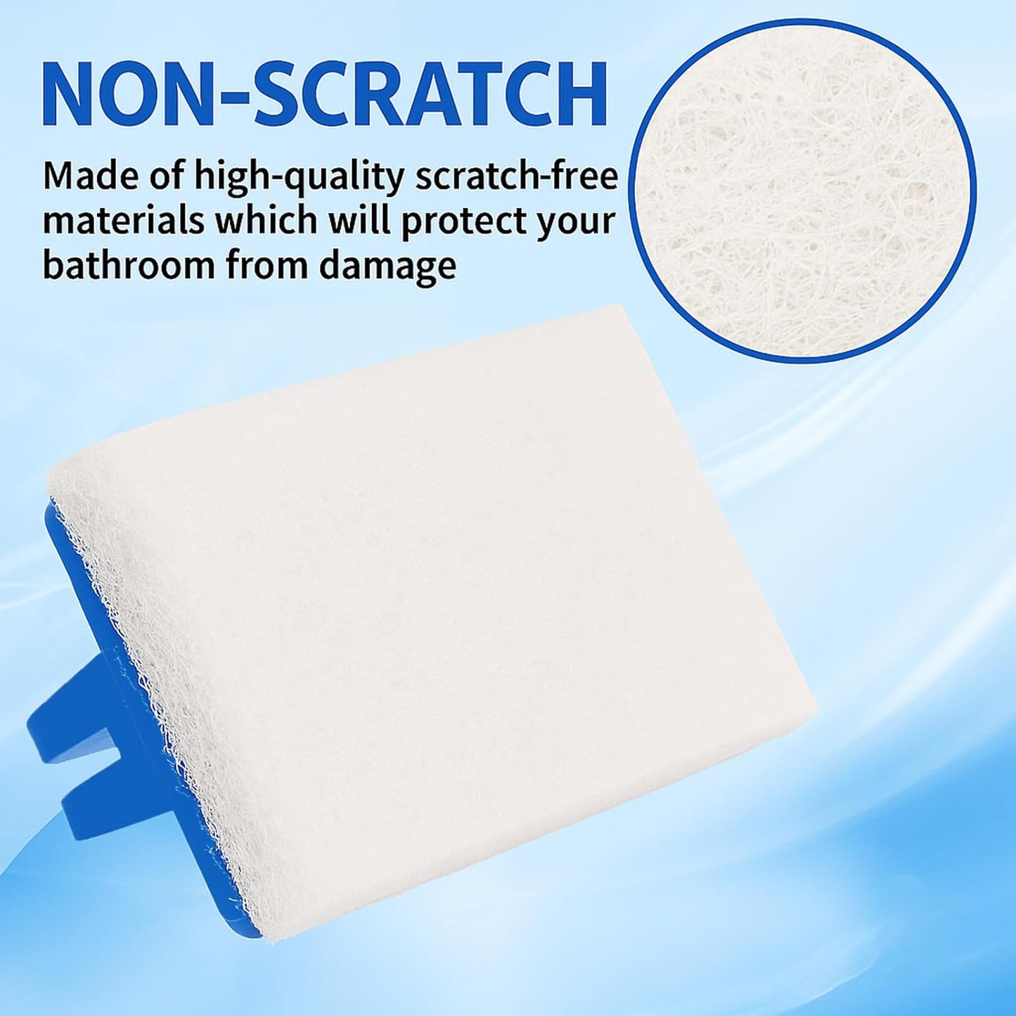 6 Pcs Hand Scrubber, Bathtub Scrubber with Handle, Non-Scratch Bathroom Scrubbing Pads for Cleaning Shower Tile Bathtube Sink Swimming Pool Step & Corner (Blue)