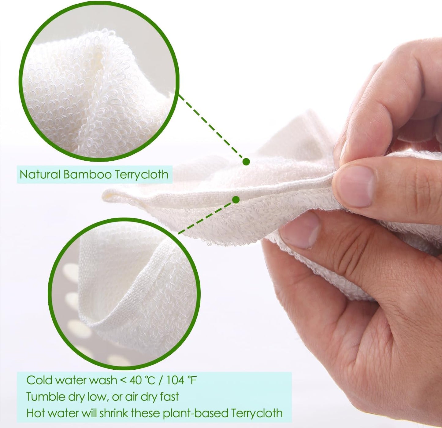 Dish Cloths 6 Pack, 10x14 inch Small Kitchen Washcloths for Washing Dishes, Lint Free Fast Dry Reusable Cleaning Cloth, Ultra Soft & Scratch Free Terry Dish Rag, Easy to Rinse White Dishcloths