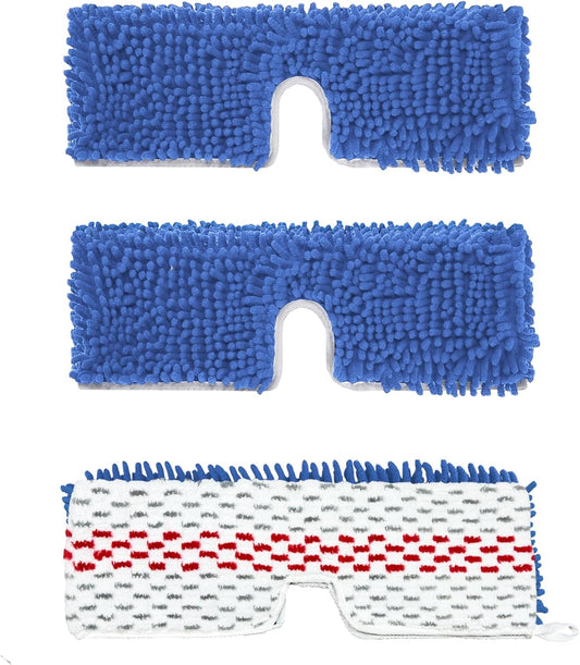 3 Pack Microfiber Mop Head Refills for O-Cedar Dual-Action Flip Mop, Reusable Chenille & Microfiber Pads for Dry and Wet Use, Compatible with Hardwood and Multi-Surface Floors