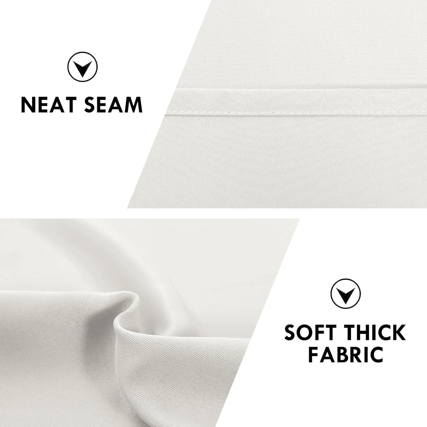 DWCN Blackout Curtains Thermal Insulated, Energy Saving & Noise Reducing Bedroom and Living Room Curtains, Ivory, W 42x L 84 Inch, Set of 2 Rod Pocket Curtain Panels