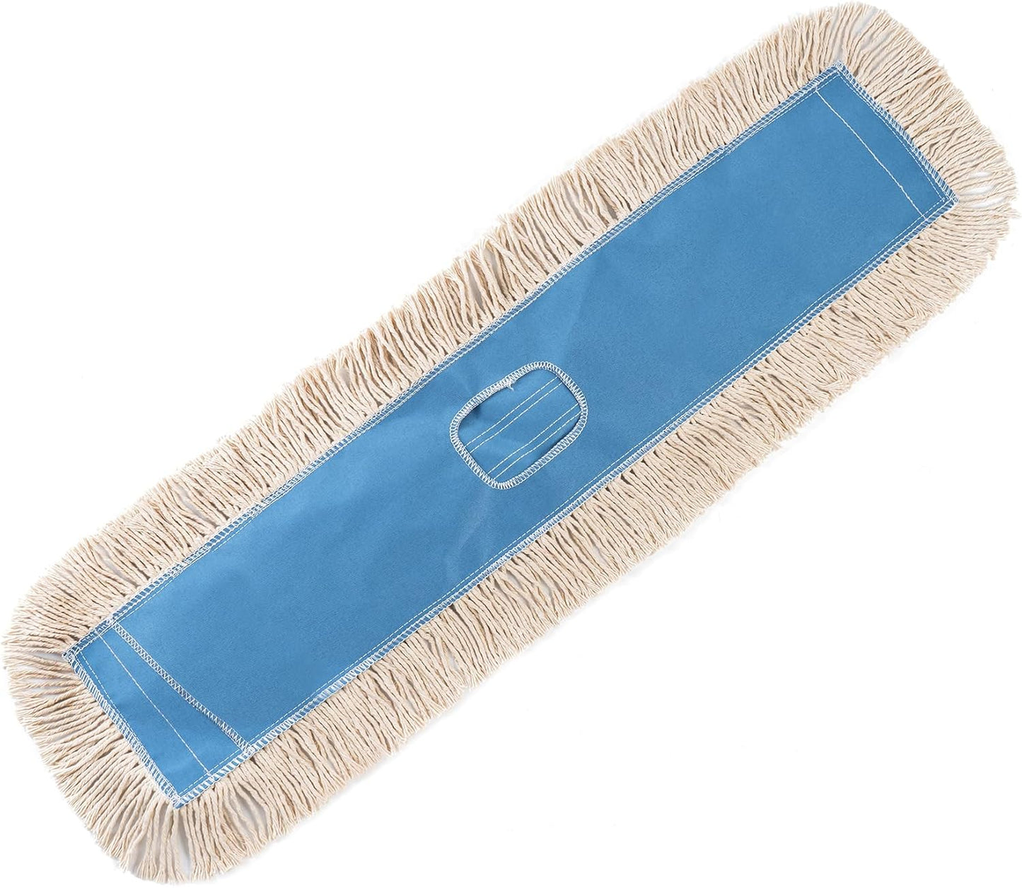 Matthew Cleaning 36'' Industrial Strength Cotton Dust Mop Refill Washable Replacement Heads for Residential & Commercial Use Fit Standard Dust Mop Frames, Hardwood, Concrete Floors Blue&White 1 Pack