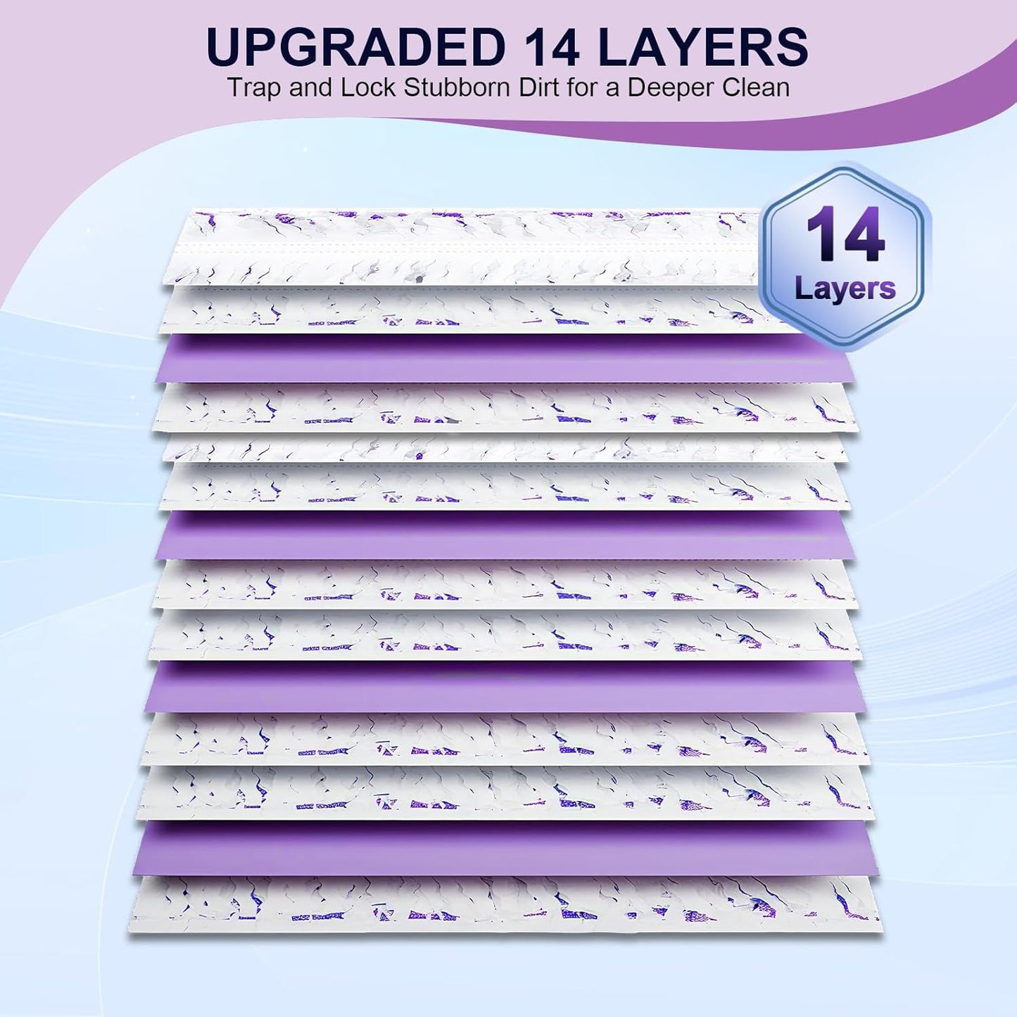 25 Pcs 5X Cleaning Power Mop Refills for Swiffer Power Mop, Unscented 14-Layer Thickened Disposable Mopping Pad Refills, for All Finished Floors