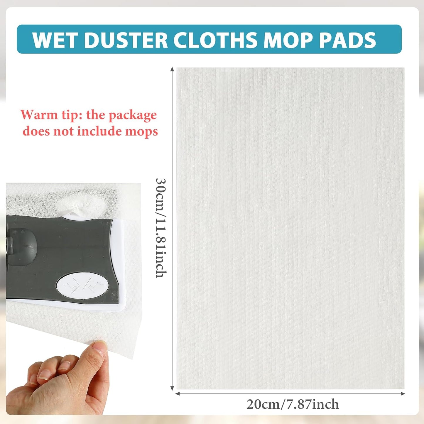 Wet Mop Pads Refills for Floor Cleaning Sweeper Wet Refills Disposable Moist Mopping Cloth Wipes for Wood Hardwood Tile(300 Pcs)