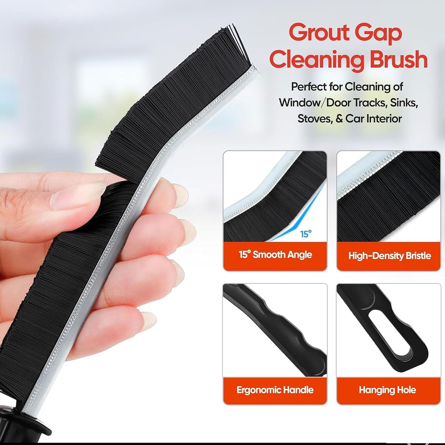 Crevice Cleaning Brush,Multifunctional Cleaning Brush Tool, Bathroom Gap Brush, Small Cleaning Brush, Grout Brush, Kitchen Brush, Cleaning Tools for Toilet, Bathroom, Home, Bathtub, Sink, Household