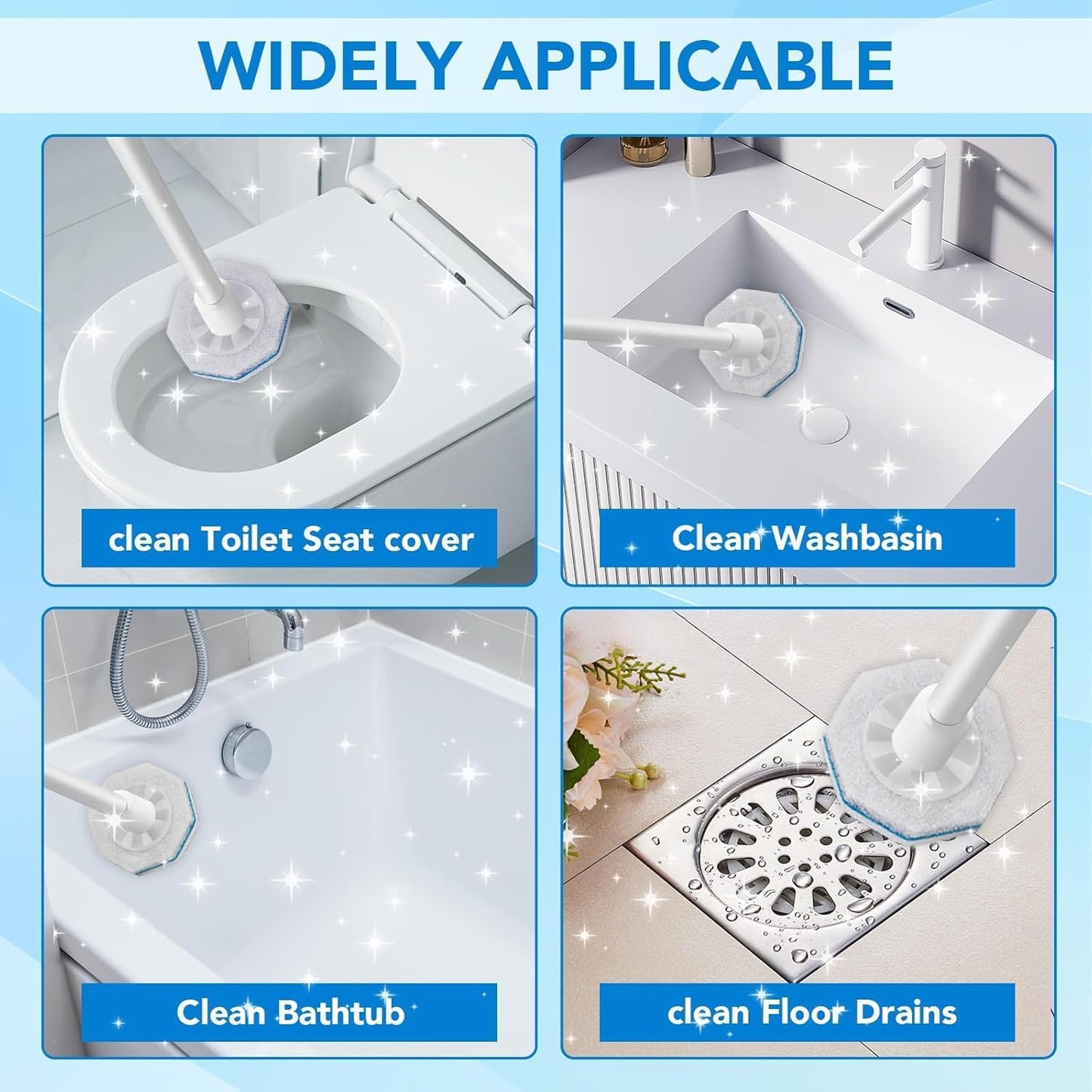 80 Pcs Toilet Wand Refills, Disposable Toilet Brush,Disposable Toilet Bowl Brush Replacement Heads,for Bathroom Cleaning,Clean Toilets,bathtubs,mop Pools, wash basins