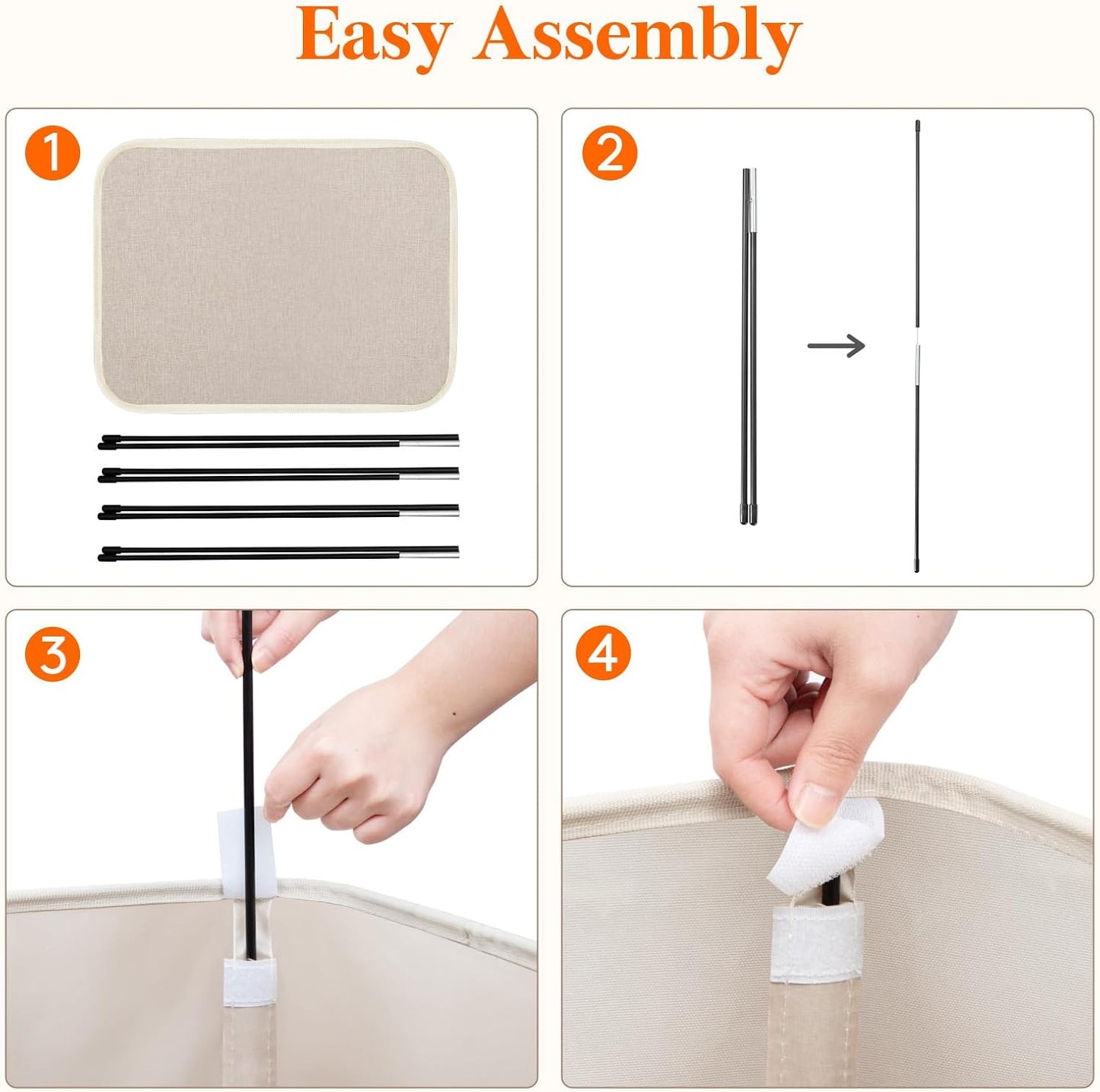 Lifewit 100L Large Tall Laundry Hamper, Collapsible Laundry Basket with Handles, Foldable Clothes Hampers for Laundry, Portable Dirty Clothes Hamper for Dorm College Bedroom Bathroom, Beige