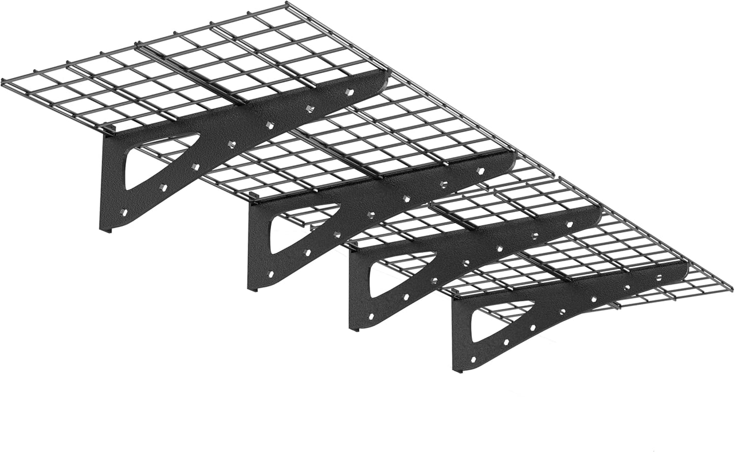 Heavy Duty Garage Wall Shelving, 2x6ft Wall Mounted Storage Shelves for Garage, Closet, Laundry Room, Heavy Duty Walls Shelving, Holds Up to 600 Lbs(Black), 70.86" x 23.6"