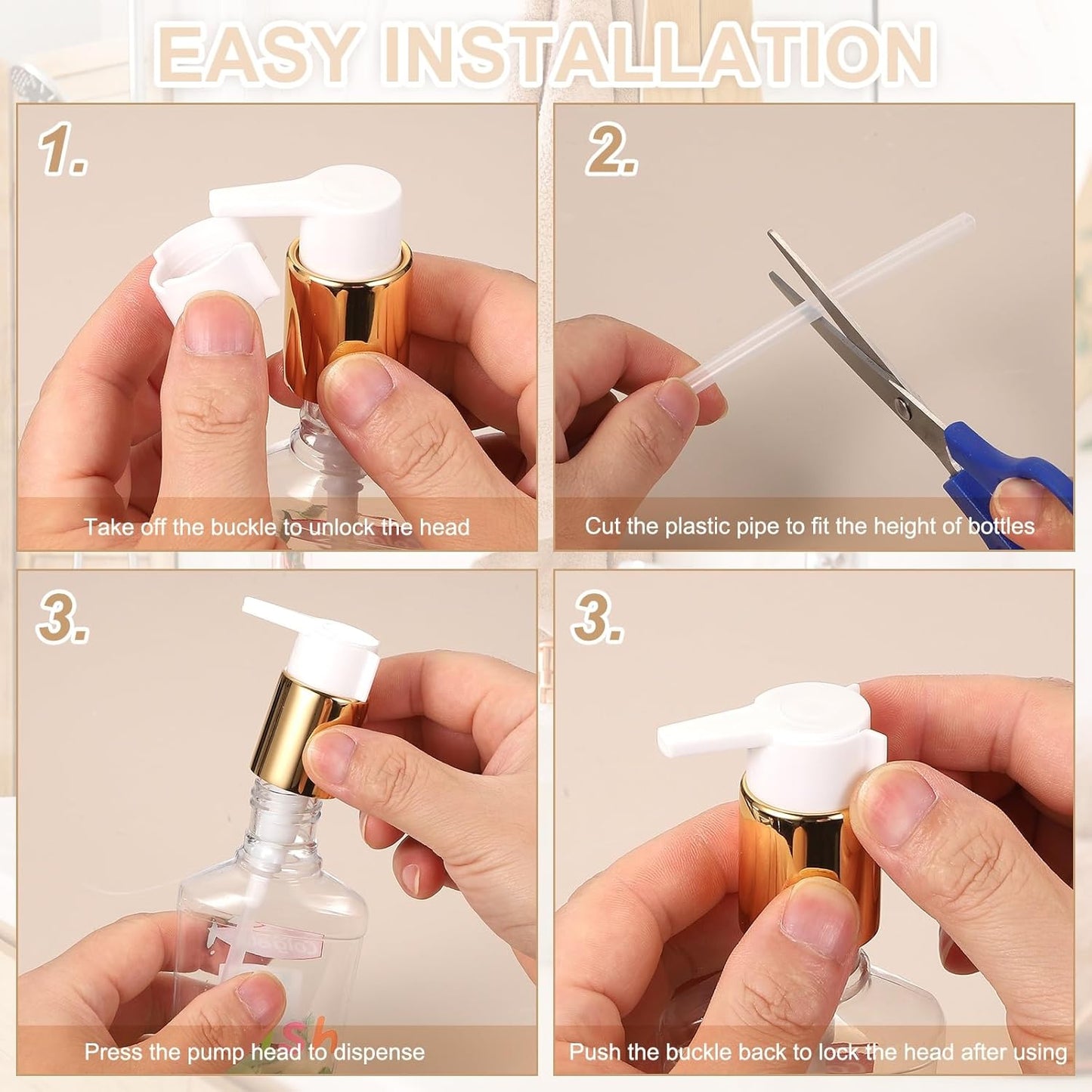 uxcell 2 Pcs Soap Dispenser Pump Heads, Hand Soap Dispensers Top Pumps Replacement Clip-on Pumphead for Standard 24/410 Neck Size Bathroom Lotion Shampoo Bottle, Silver Black