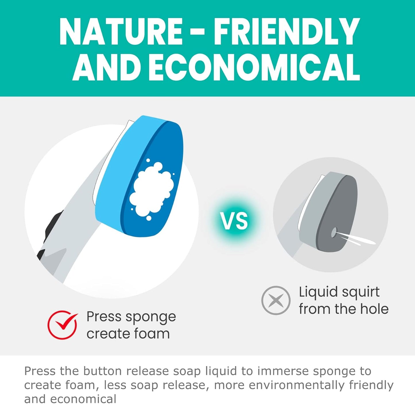 Heavy Duty Dishwand with Refills, Dish Wand Replacement Sponge Heads with Handle, Soap Control Dispenser Leak-Free Scrub, Non-Scratch Advanced Scrubber Brush Pads for Cleaning Dishes Sink Washing Tool