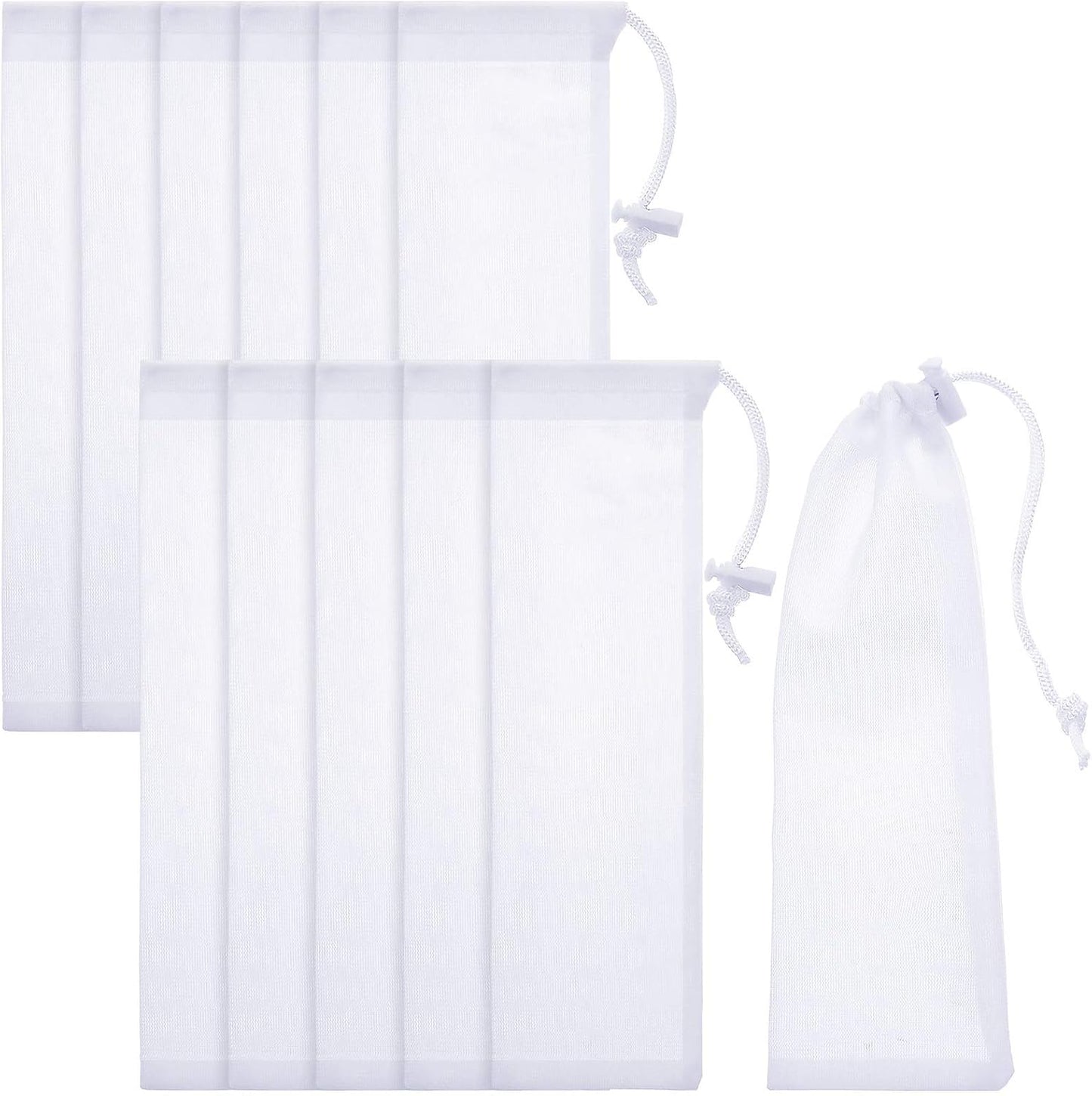 Lint Traps Catcher for Washing Machine Nylon Mesh Lint Traps for Home Laundry Washing Machine Drain Systems Discharge Hoses Filter, 9.4 x 3.1 Inch (12 Pieces)