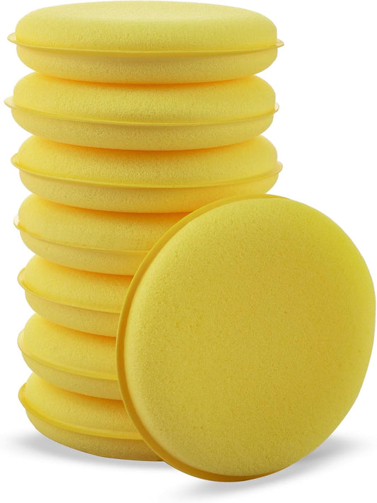 The Pro Stuff® 4” Soft Applicator Foam Pads | Hand Detailing Pads Ideal for Applying Dressings, Polishes, Waxes, and Interior Detailing Products | Detailing Accessory | 8 Pack