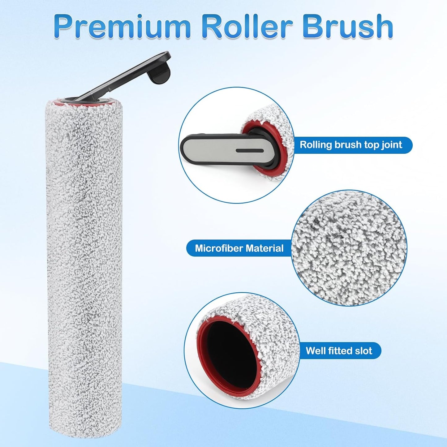Roller Brush and Filter Replacement Compatible with Dreame H14, H14 Pro Vacuum Cleaner, Replaces Part Include 2 Rollers and 4 Hepa Filters
