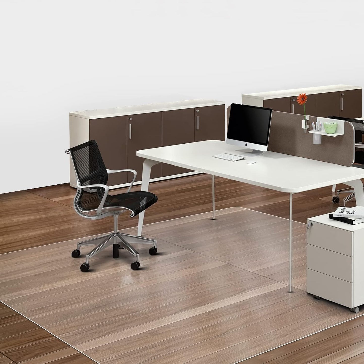 SALLOUS Chair Mat for Hard Floors, 60" x 75" Office Chair Mat for Hard Surface, Vinyl Floor Mat for Gaming Chairs, Multi-Purpose Floor Protector Desk Mat for Home Office (Clear)