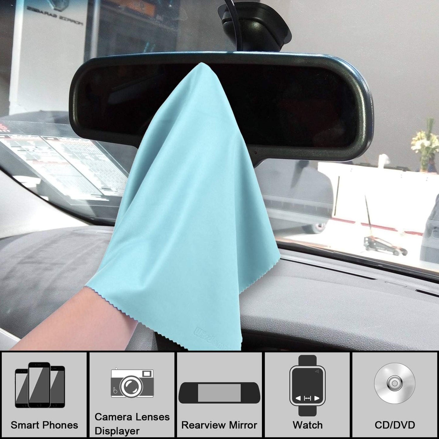 Wisdompro Extra Large 4-Pack Microfiber Cleaning Cloth For Laptop, LCD TV, Computer Screen, Monitor, Tablet, Camera Lens, Glass, Lenses, Phone, iPhone, iPad, other Delicate Surface - Mint (16x16 Inch)