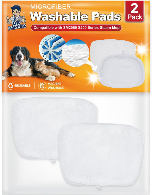 DR DAPPER 2 Pack SMP01 Steam Mop Replacement Pads Compatible with Kenmore SM2060 S200 Series – Washable Mop Pads & Steam Mops Pad for Hardwood Floors