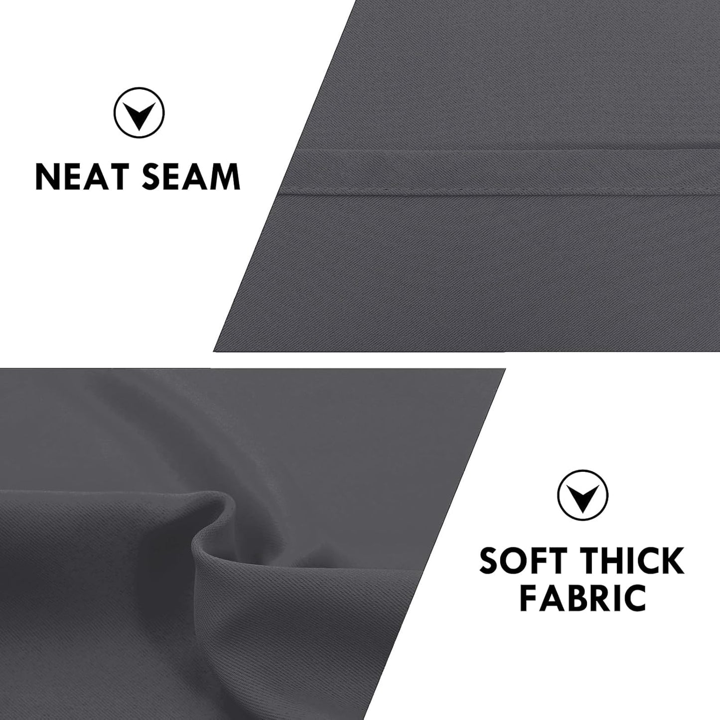 DWCN Blackout Curtains for Living Room 95 Inch Length 2 Panels Set, Solid Thermal Insulated Energy Saving Rod Pocket Window Treatment Curtains Blackout Drapes (W52 x L95 Inch, Dark Grey)