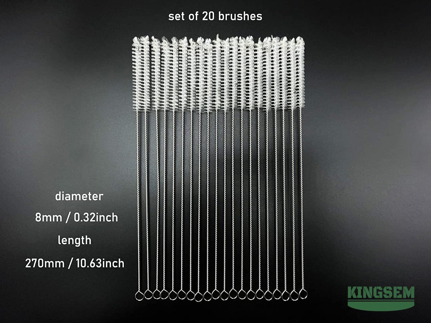 20PCS Straw Cleaner Brush kit, Straw Brush of 8mm-10.6 inch for Water Bottle Sippy Cup with Straw, Glass Straw,Piper Cleaning, Tubes Cleaning Like Filter and Sink Drain Hair Remover