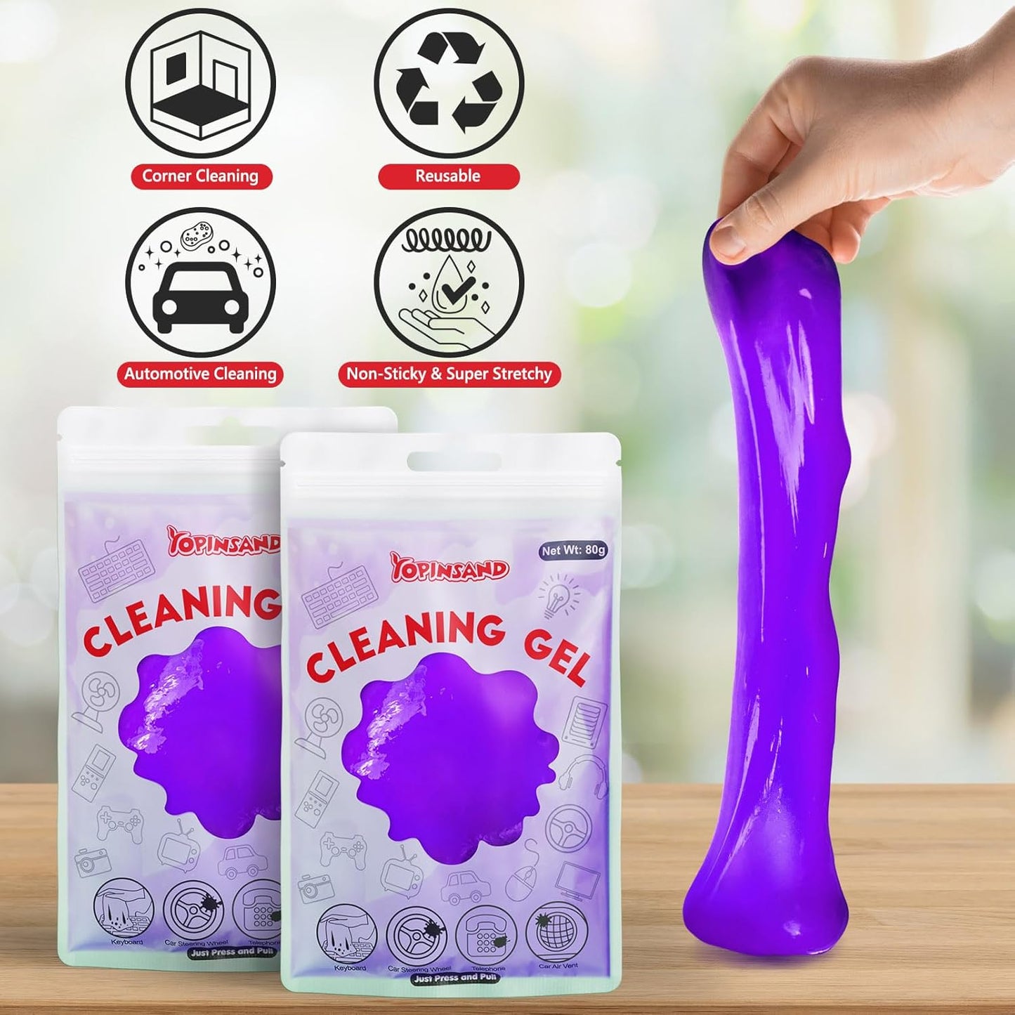Car Cleaning Gel, 2 Pack Car Cleaning Putty, Universal Auto Deatiling Tools, Reusable Interior Cleaner for Car Keyboard Air Vent, Car Slime Cleaner Dust Cleaning Gel