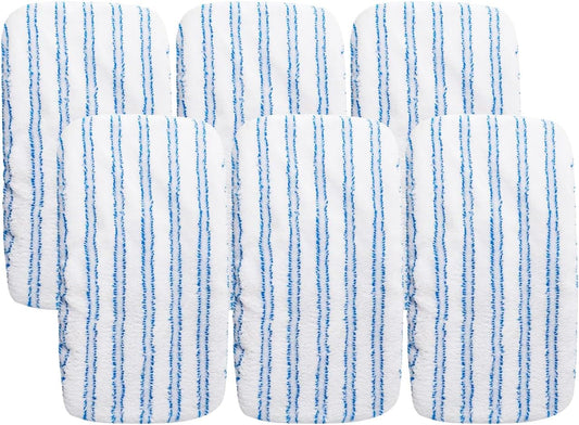 Matthew Microfiber Mop Refills Compatible with Hardwood Floor 'N More, Mop Head Replacement Reusable for Large Surface Compatible with ShMop and All 15 * 8” Flat Mops – 6Pcs Microfiber Mop Pads