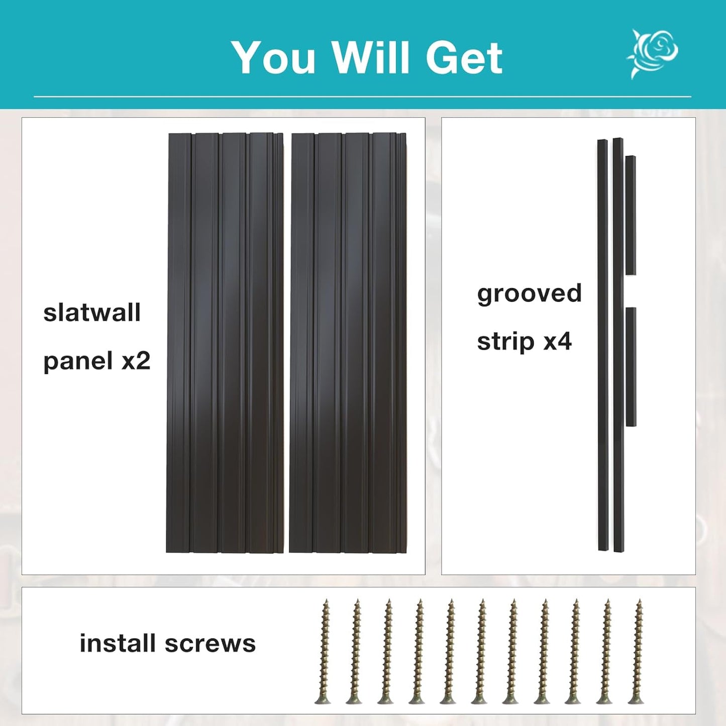 NeatiEase Slatwall Panel Wall Storage Systems, 2 x 4ft Slat Wall Paneling Garage Wall Organizer, Heavy Duty Wall Mounted PVC Wall Rack (Black)