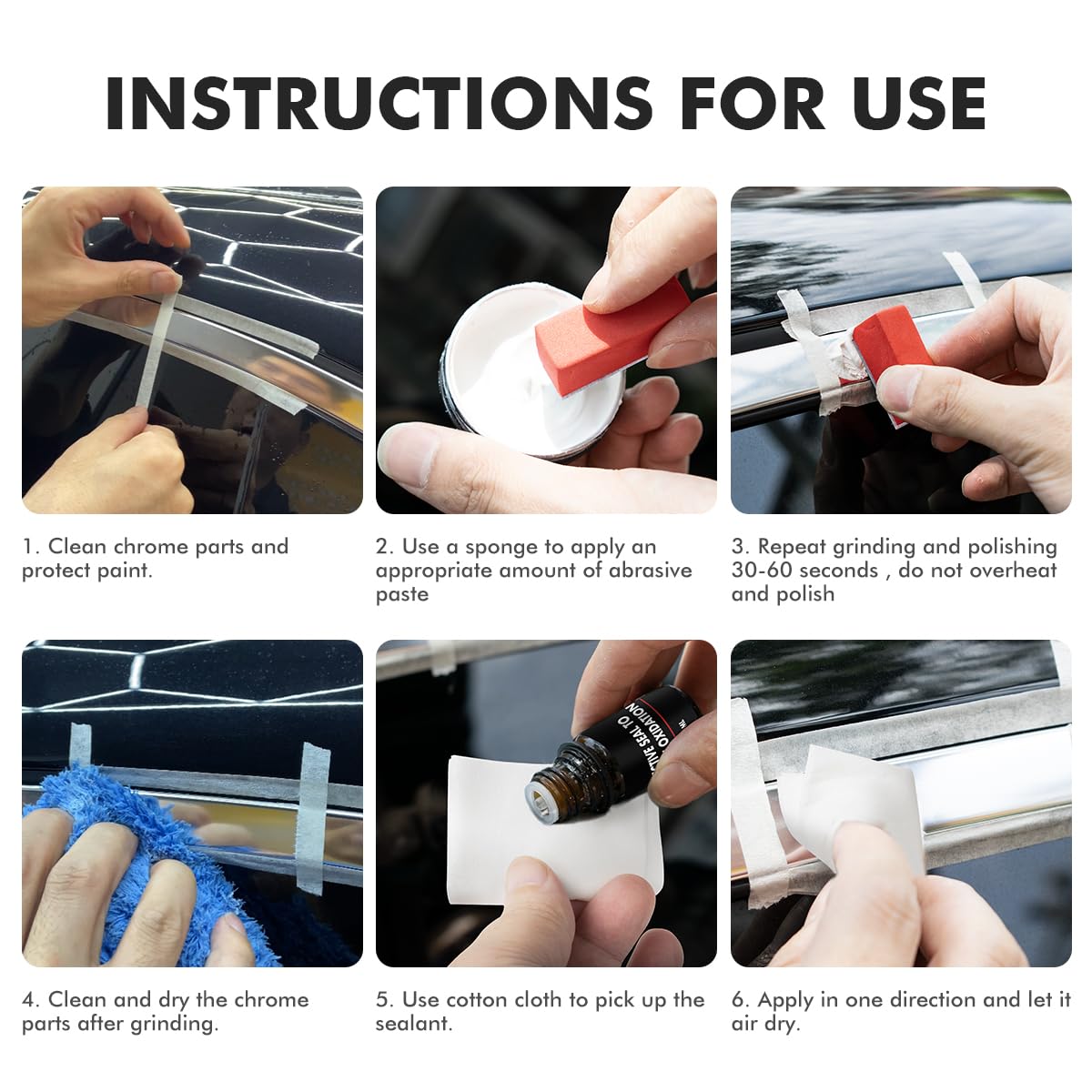 Metal Polish Restorer and Protectant, Chrome Cleaner and Polish for Cars, Removes Oxidation and Discoloration from Metal, Aluminum, Stainless Steel, Brass, Chrome and More - 7Oz