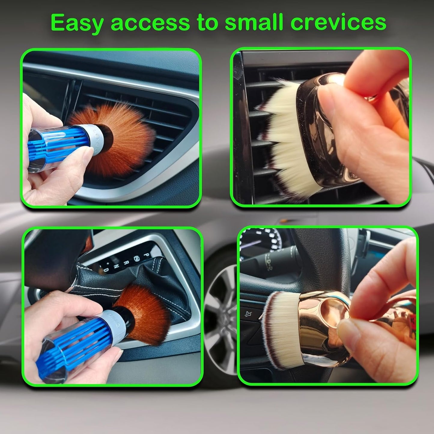 Car Interior Dusting Brush Auto Dust Sweeping Soft Detail Brush Mini Dash Duster for Car Interior Cleaning Brush for Car Air Vent & Dashboard Small Duster Car Detailing Brush Interior 2PCS