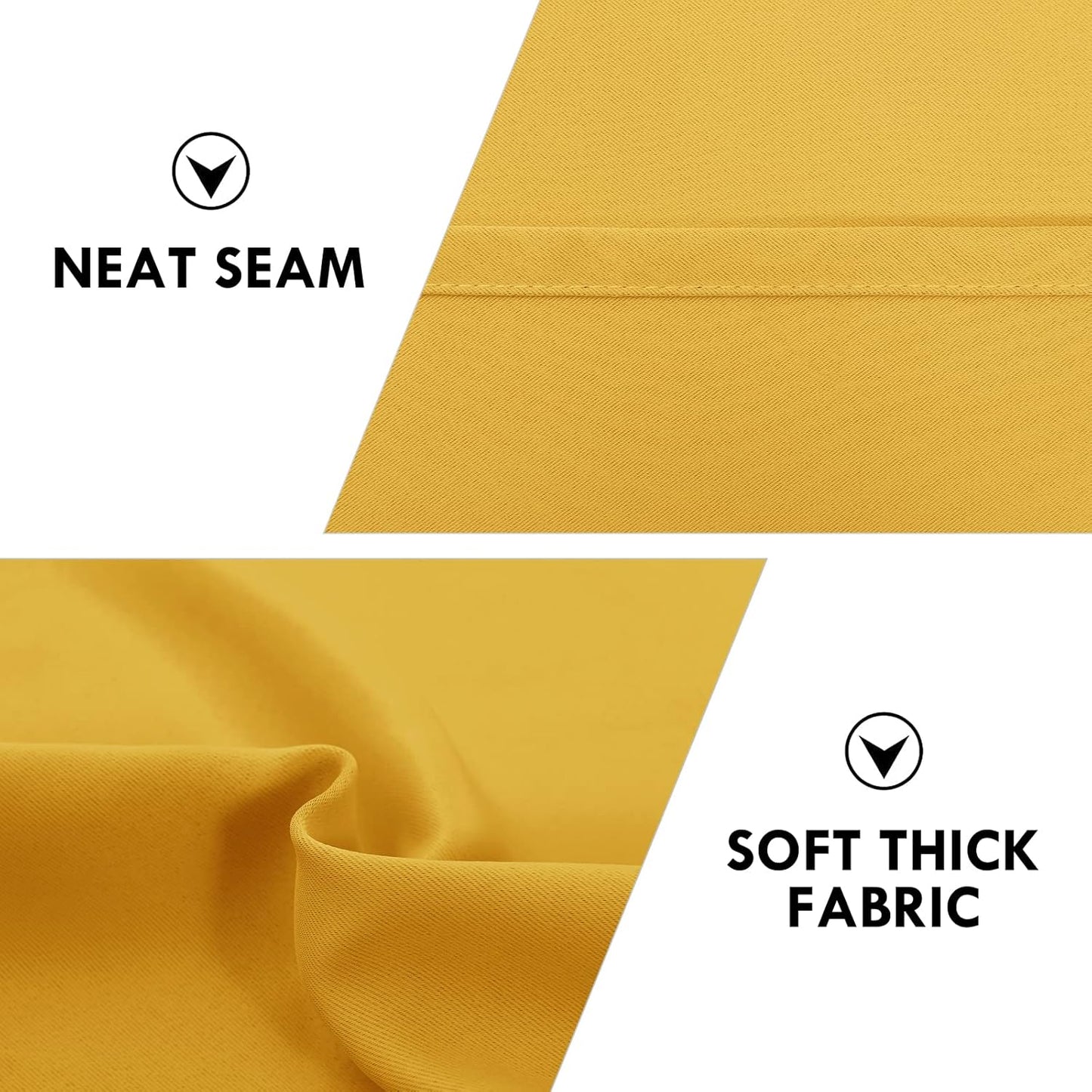 DWCN Yellow Room Darkening Blackout Curtains - Thermal Insulated Privacy Energy Saving Window Curtain Drapes 52 x 54 inch Length, Set of 2 Bedroom Living Room Curtains