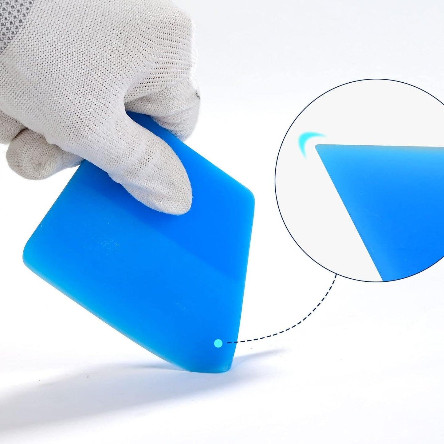 NEWISHTOOL Soft PPF 5in1 Blue Set - Anti-Scratch Rubber Squeegee Kit for Car Vinyl Wrap Tint Film Paint Protection Coating Installing, Different Sizes TPU Scraper Tool Packed in Box