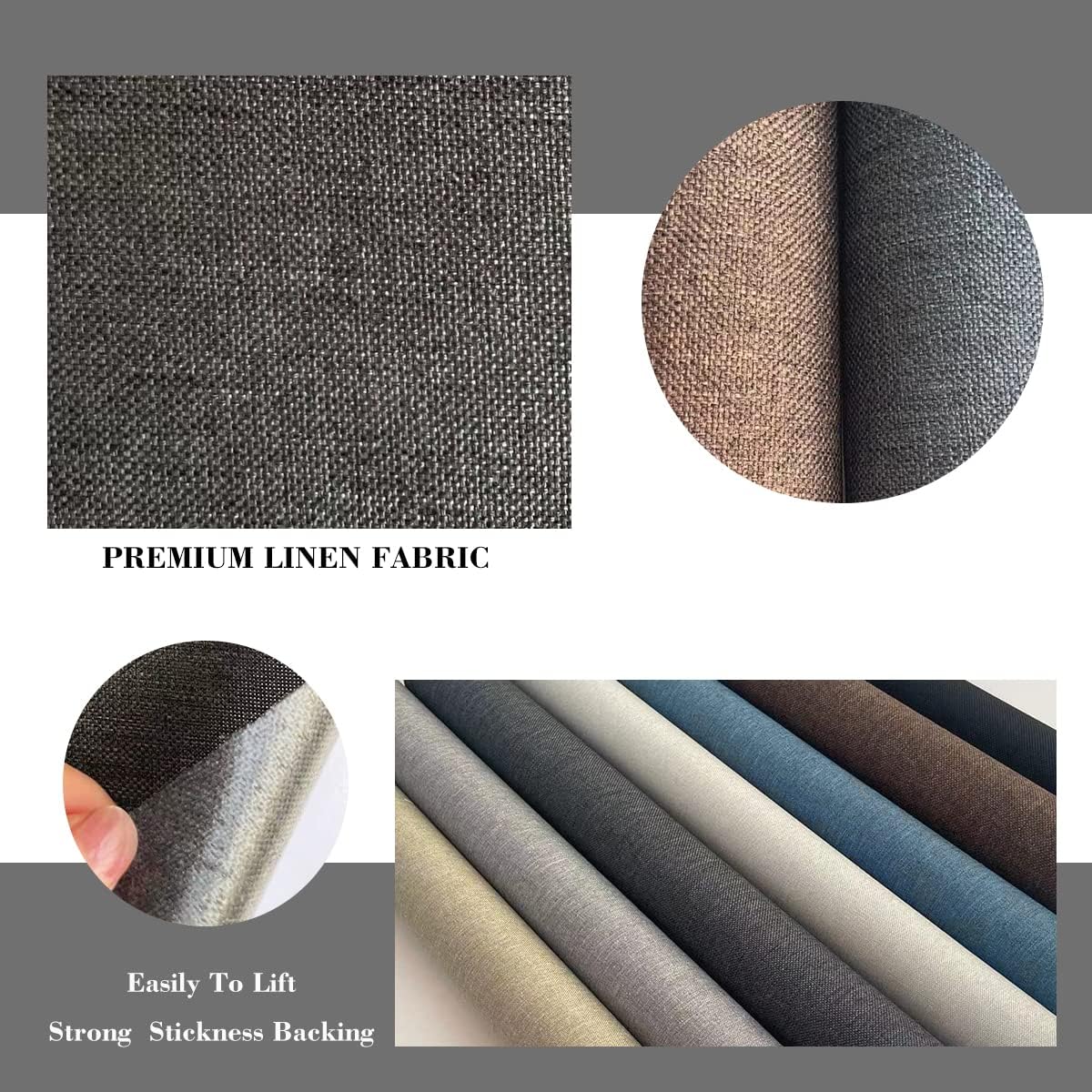 Fabric Repair Patches, 17X158 Inch Linen Repair Tape Self-Adhesive Fabric Patches Durable, DIY Large Linen Tape for Sofa, Couches, Furniture, Chair, Clothing （17X158 Inch, Brown）