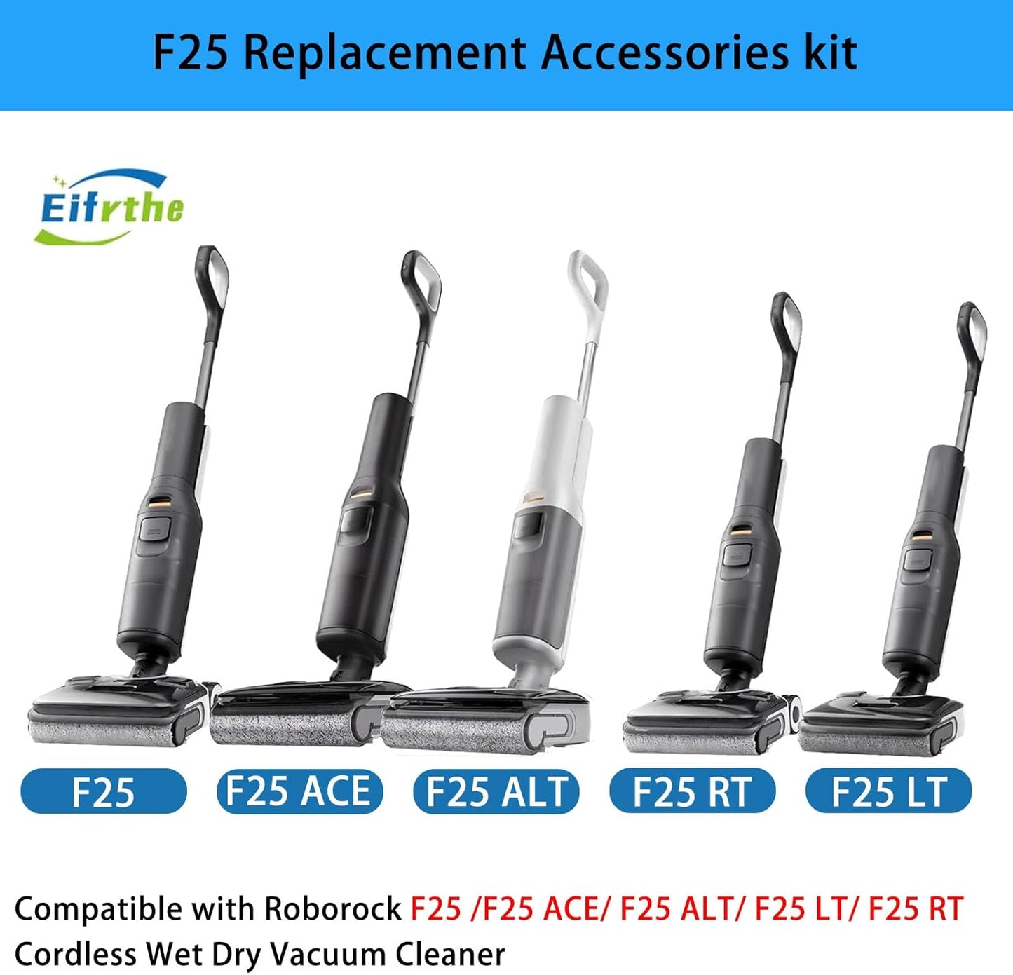 Soft Roller Brush for roboRock F25, F25LT, F25RT, F25ACE, F25ALT, F25ACECombo, F25 Combo, Cordless Wet Dry Vacuum Cleaner, Mop Vacuum Replacement Part Accessory Kit