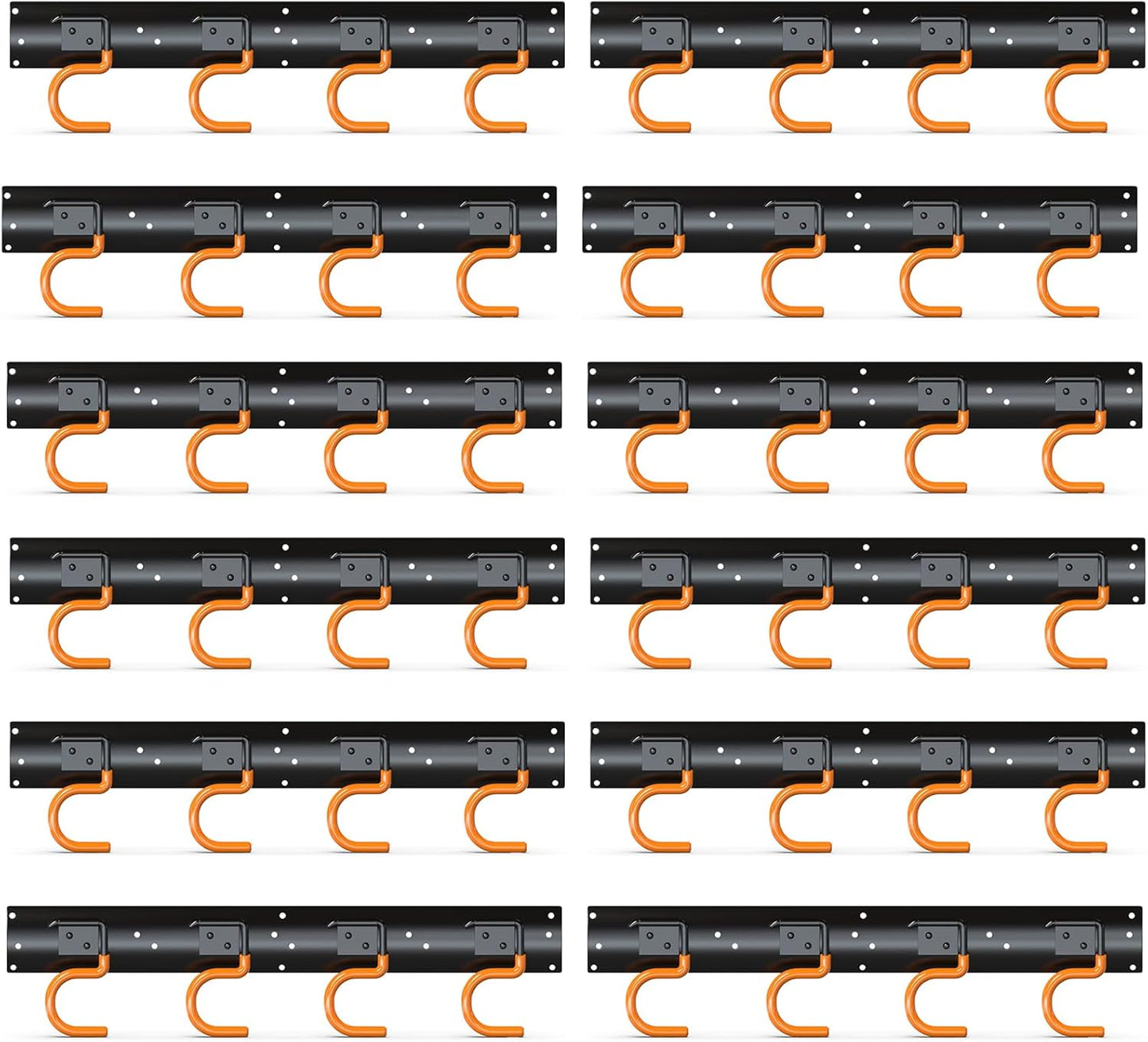 3-H 12×16" All Metal Garden Tool Organizer, Garage Tool Organizer, Broom Holder Wall Mount for Garage, Shed, Garden, Basement Hanging and Organizing Rake, Mop, Shovel, Hose