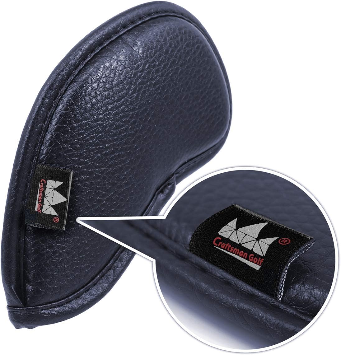 CRAFTSMAN GOLF 12pcs or 1pc Thick Synthetic Leather Golf Iron Head Covers Set Headcover Fit All Brands Callaway Ping Taylormade Cobra Etc. Also Custom Name