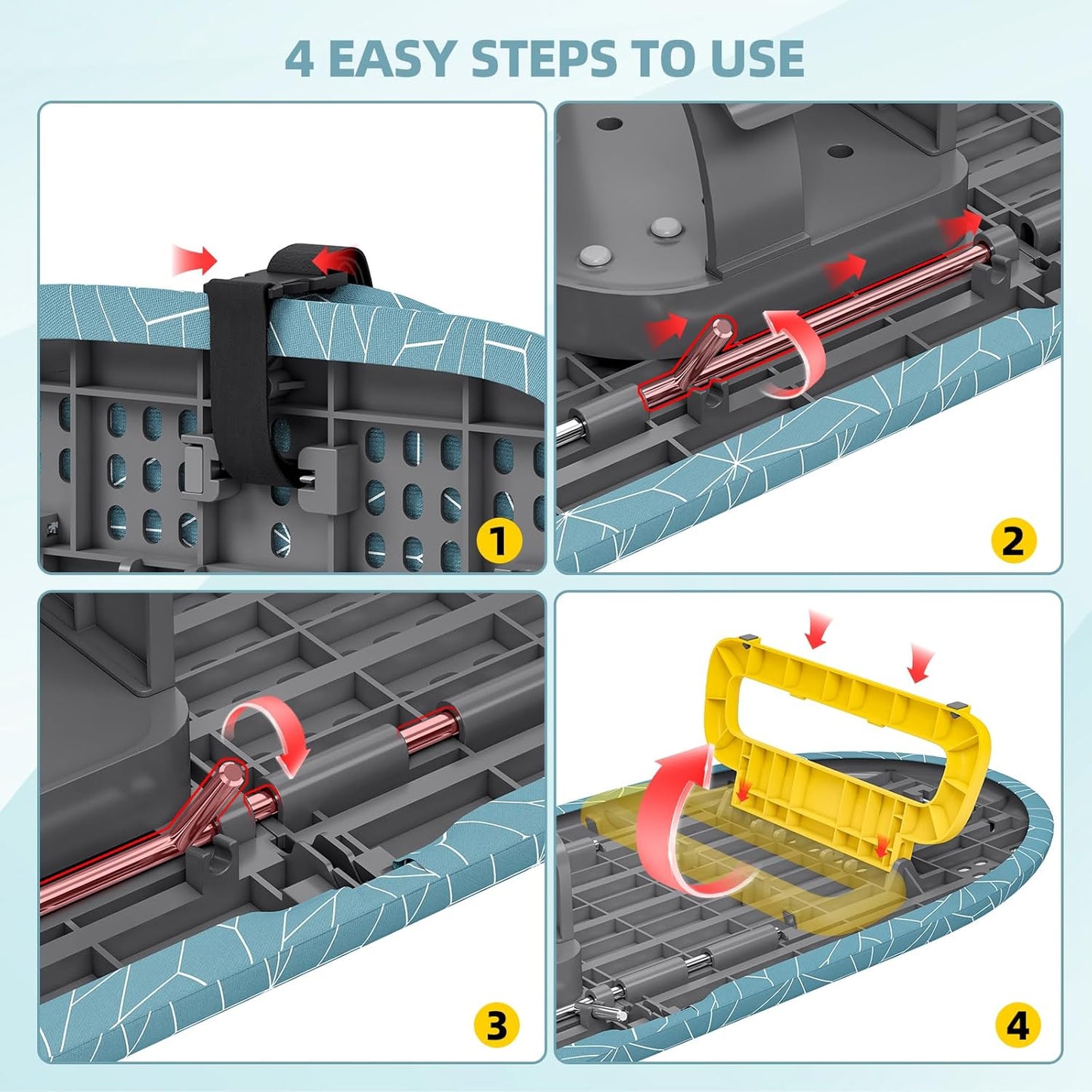Small Ironing Board Tabletop, Foldable mini Ironing Board, Table top Ironing Boards Small, Compact Portable Ironing Boards with Iron Holder & Hanging Rope, Iron Table Stand 32x12, Light Blue