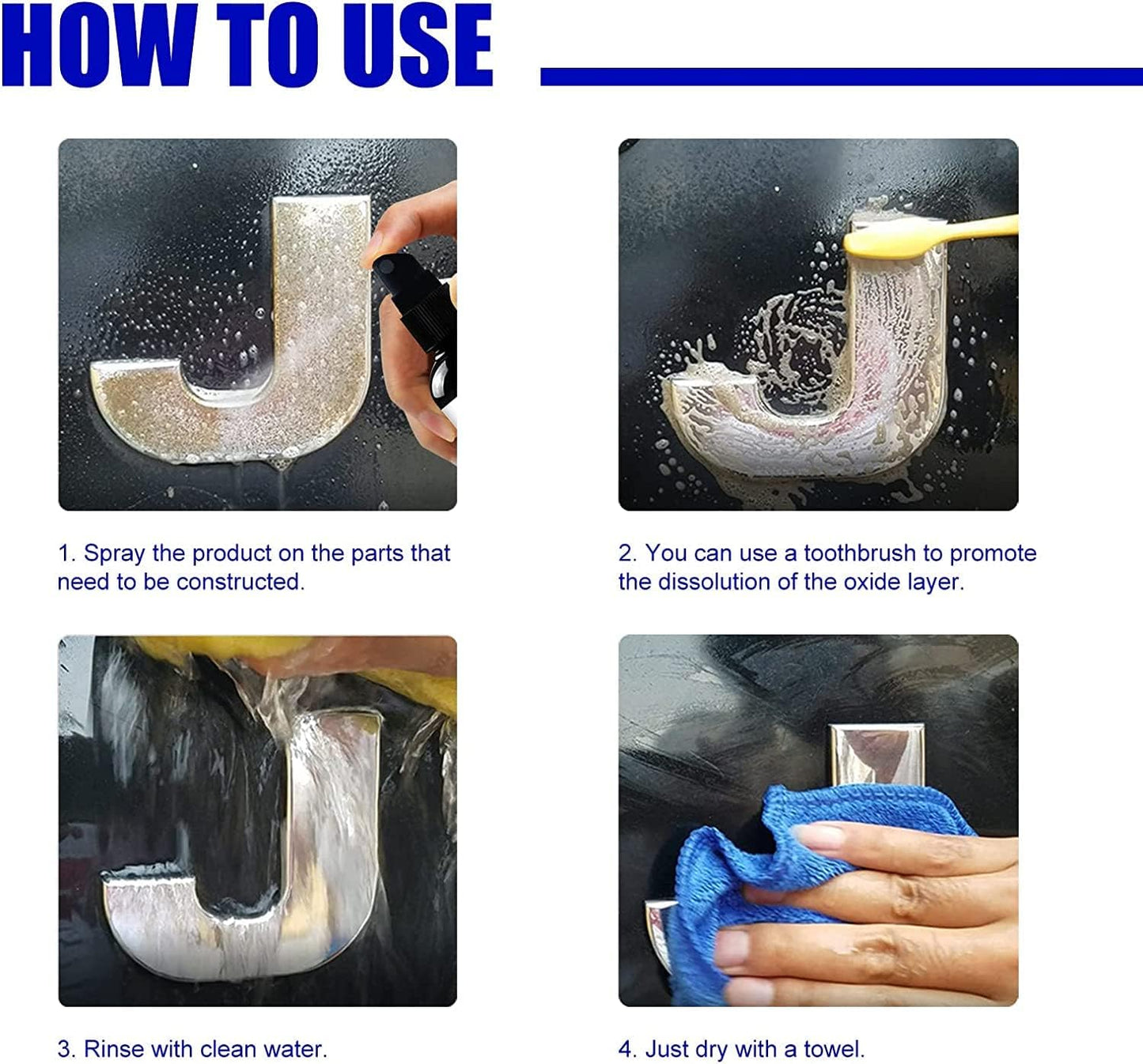 Rust Remover Spray - 2PCS Multipurpose Instant Rust Remover for Metal Parts, Car Care & Cleaning, Rustout Instant Remover Spray