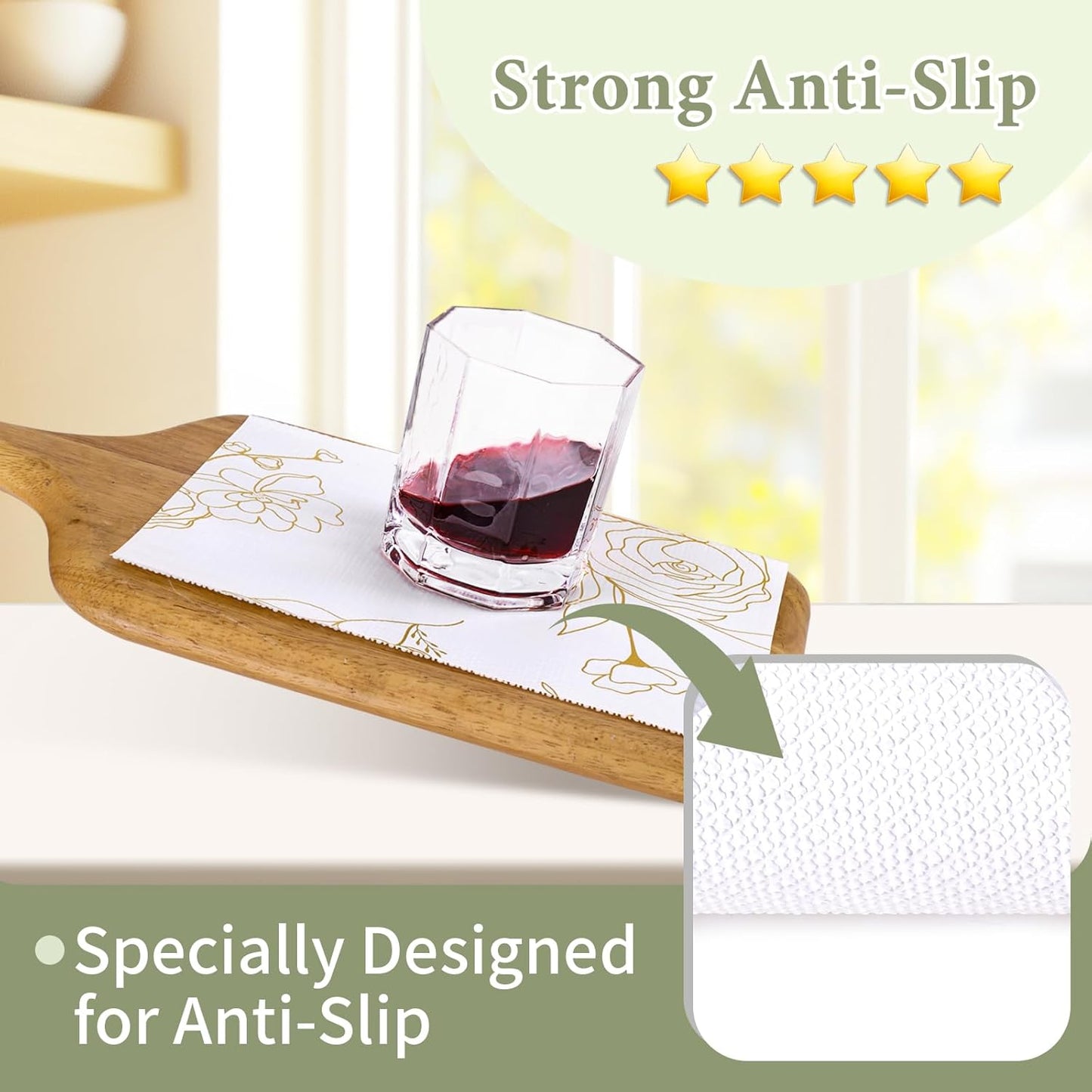 Shelf Liners for Kitchen Cabinets 12in x 39.37FT Non Adhesive Drawer Liner Gold Floral Thickened Shelf Liner Paper Strong Non-Slip Easy to Clean for Tool Box Refrigerator with Knife and Tape Measure