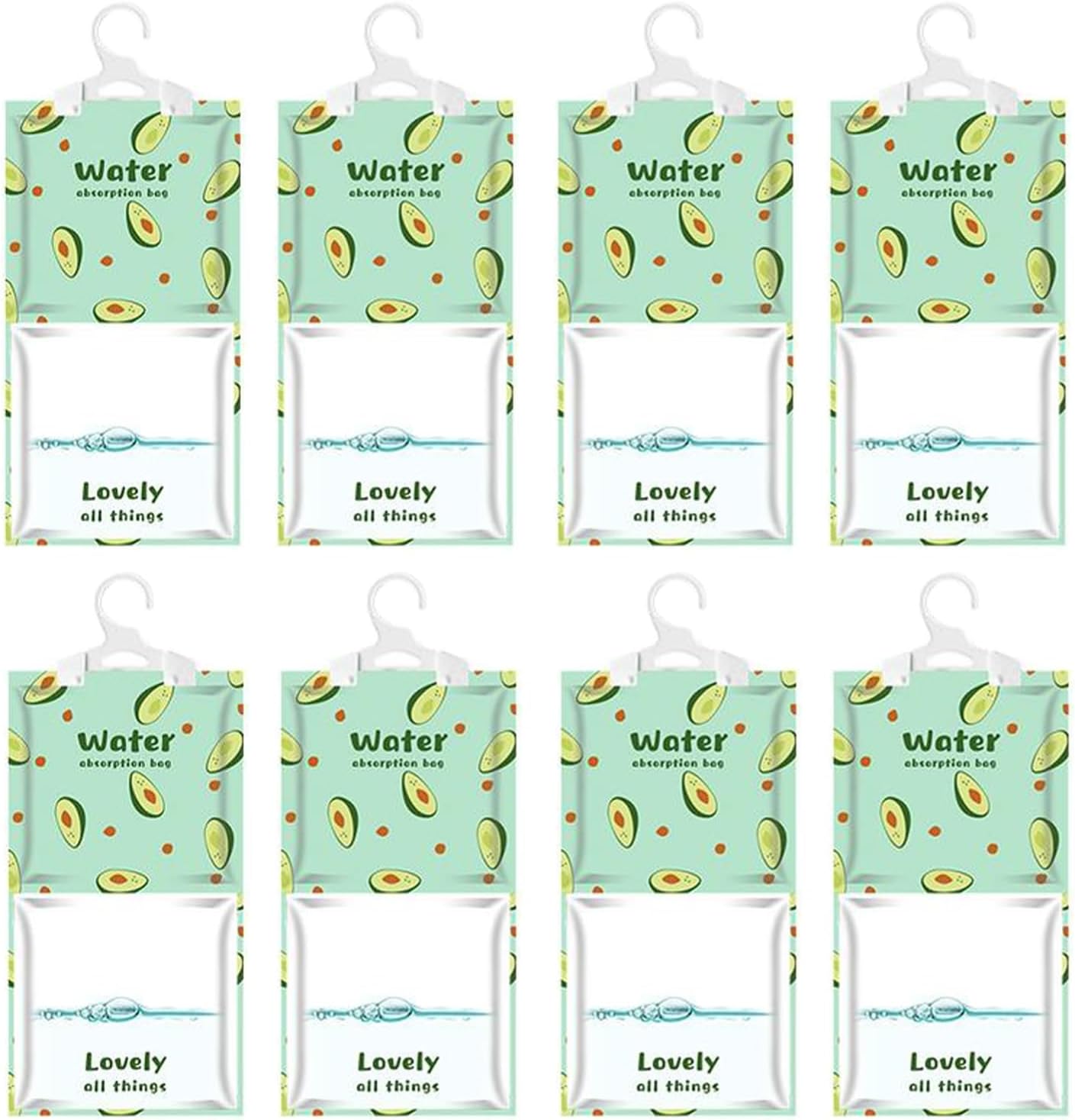 AOPANDA Moisture Absorbers Packets, 8 Pack - Eliminates Musty Odors for Fresher, Cleaner Air, Humidity Packs, Dessicant Packets, Hanging Closet Dehumidifier Bags（pawpaw）