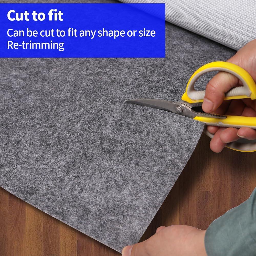 100% Waterproof Non-Slip 1/4” Extra Thick 6x9 ft Rug Pad for Large Area Rugs Durable Felt Floor Protection pad for All Floors, Suitable for Cutting. Rug Pads Keep Rugs in Place and Provide Cushioning