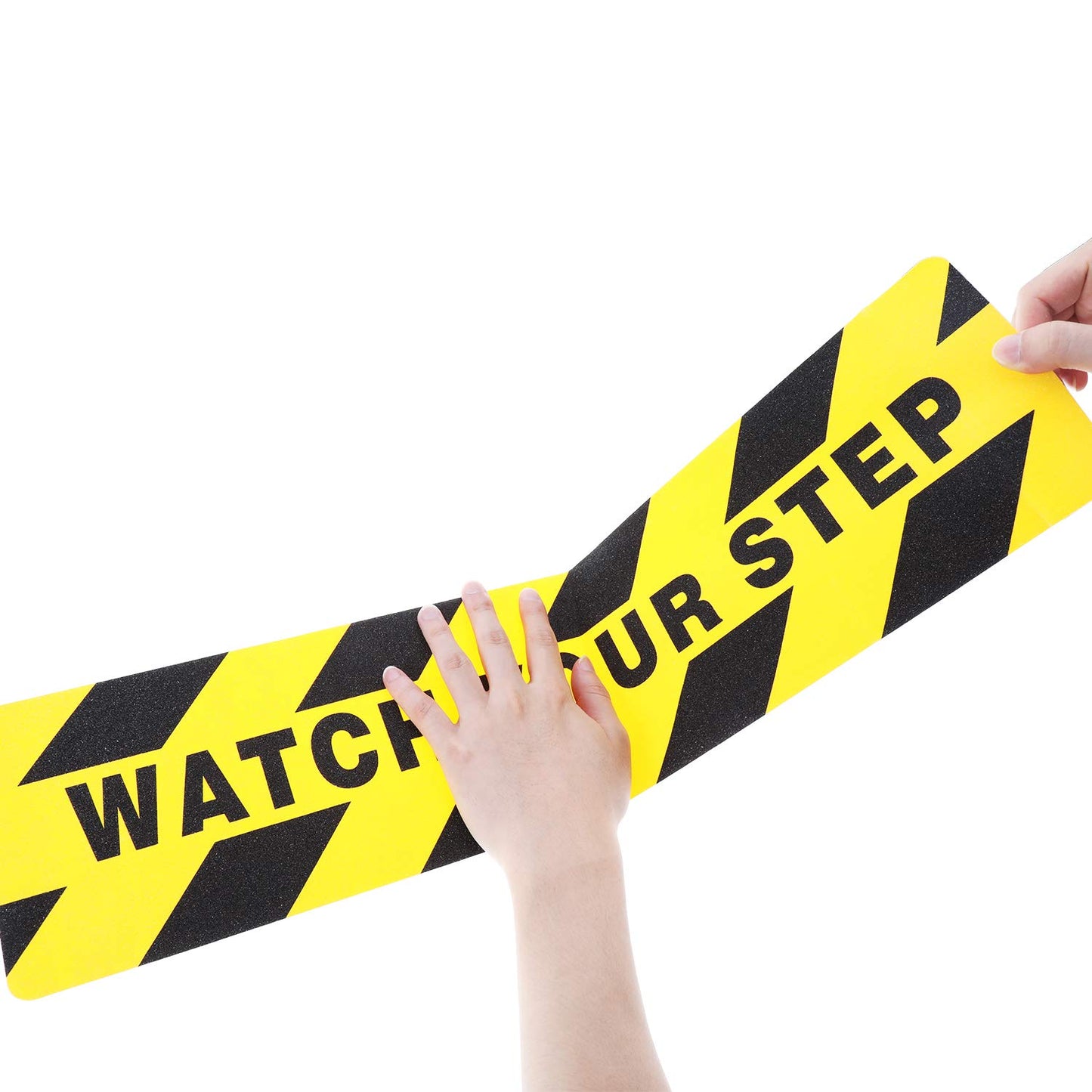 Boao 6 Pieces Watch Your Step Stickers Sign 6 x 24 Inch Caution Watch Your Step Floor Decals Warning Sticker Adhesive Tape Anti Slip Abrasive Tape for Workplace Safety Wet Floor Caution