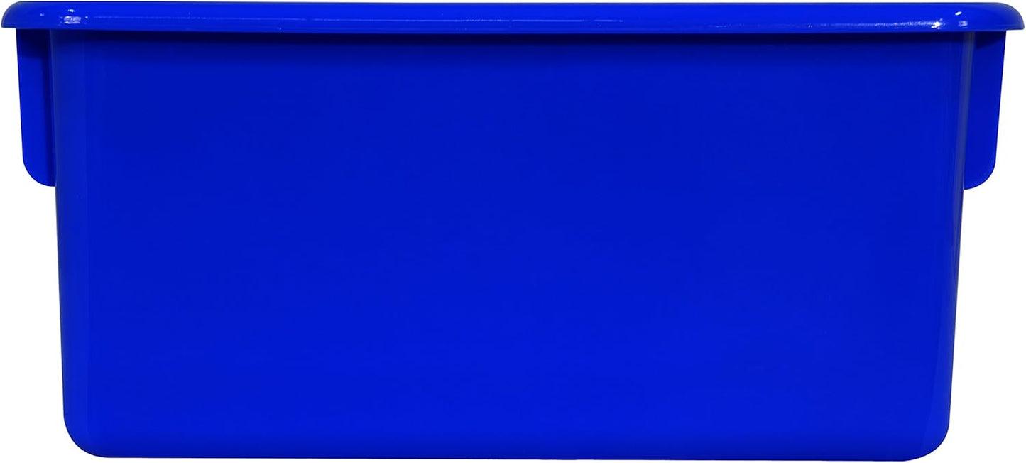 Wood Designs Cubby Storage Bin, Heavy Duty Plastic Containers for Kids Blue Cubby Tray Set of 25