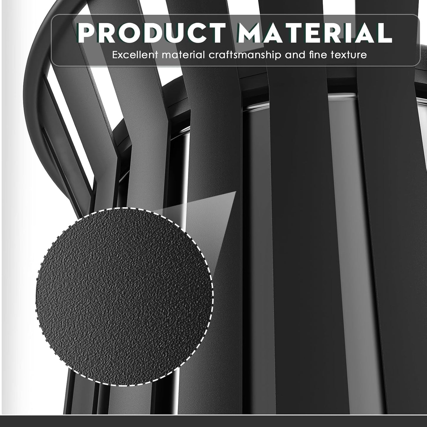 17Gallon Round Large Outdoor Trash Can, Heavy Duty Metal Slatted Garbage Can Outdoor, All Weather Resistant Commercial Garbage Cans, Waste Receptacle in Park, School, Beach, Patio (Black, Large)