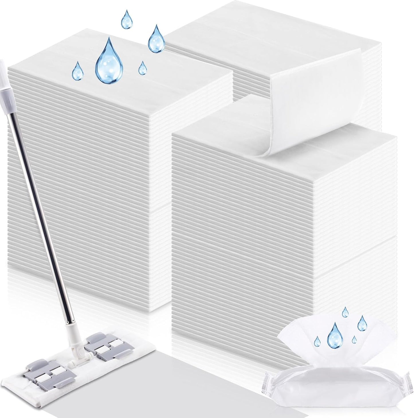 200 Counts Sweeper Wet Mopping Cloths 17.7 x 11.8'' X Large Wet Mop Pads Refills XL Disposable Floor Wipes Duster for Sweeping Scrubbing Cleaning Dry Wood Hardwood Tile