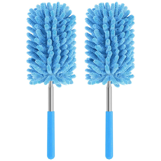 Mini Duster for Cleaning, 360° Bendable Hand Dusters with Extension Pole, Washable Small Duster for Car Interior, Office, Furniture