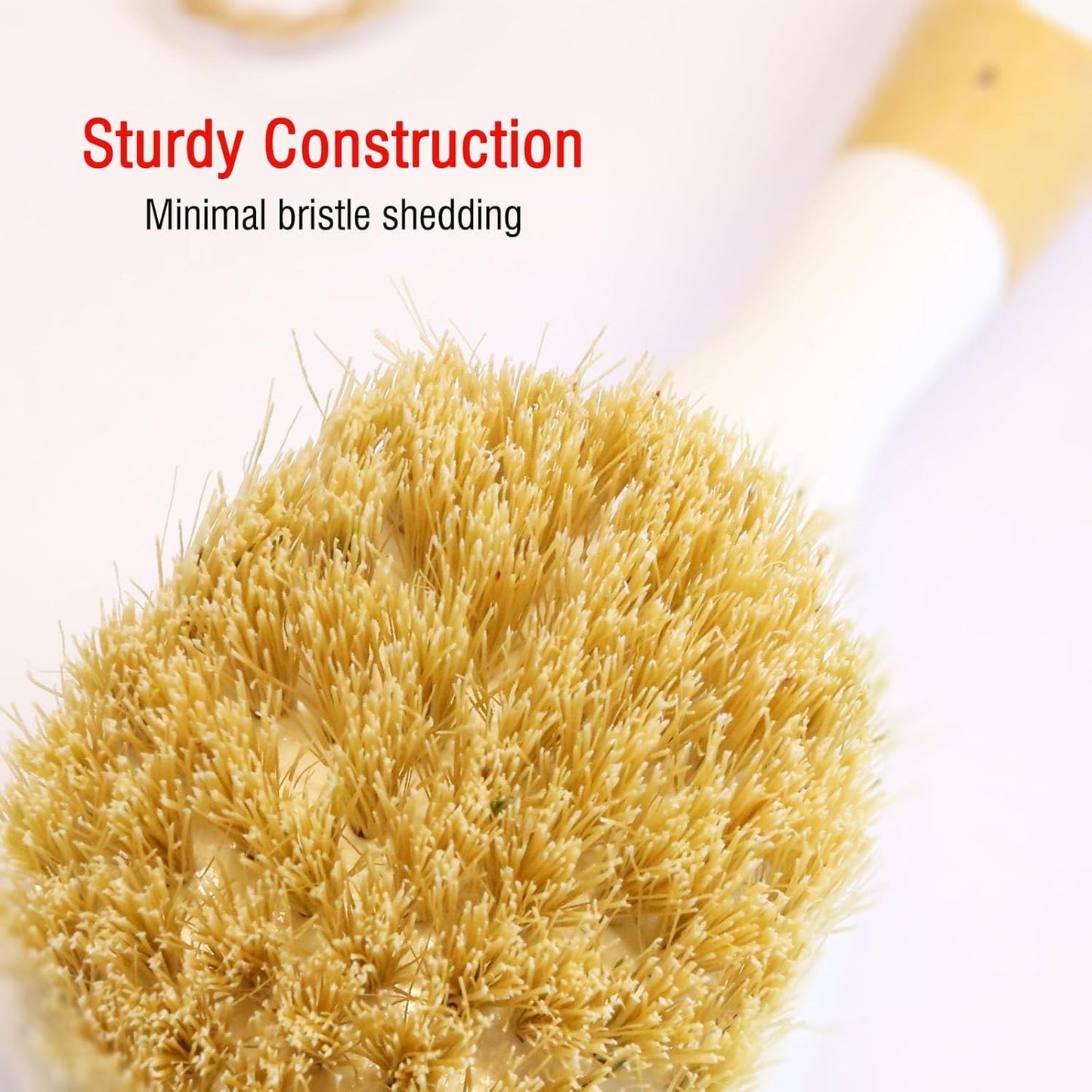 Wooden Dish Brush, Natural Bristle Dish Brushes with Handle, Wooden Handle Soft Scrubber Kitchen Brush for Dishes and Vegetables